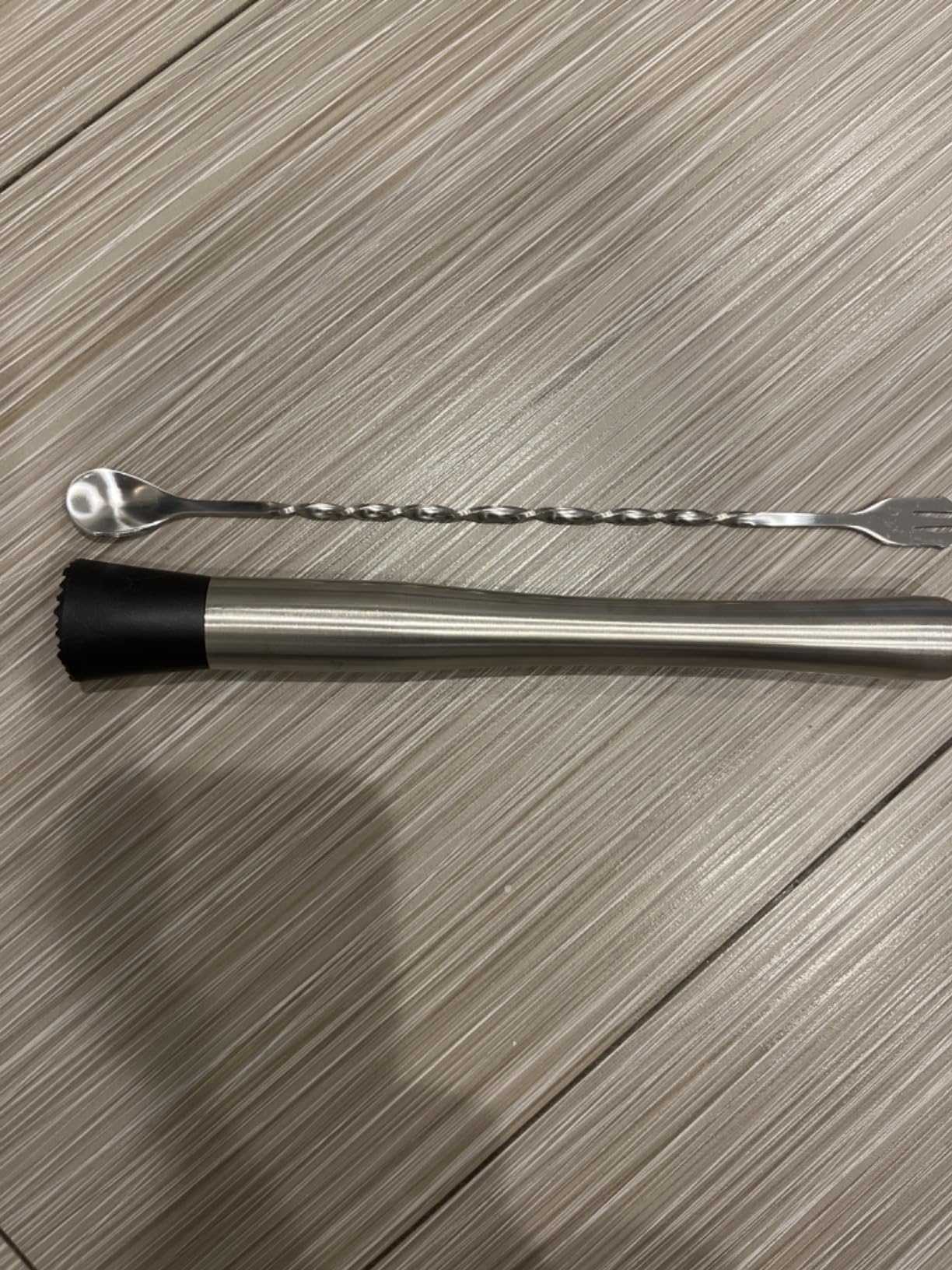 Ortarco 10 Inch Stainless Steel Muddler for Cocktail and 10 Inch Mixing Bar Spoon, 2 Pices Home Bar Tool Set customer photo 5
