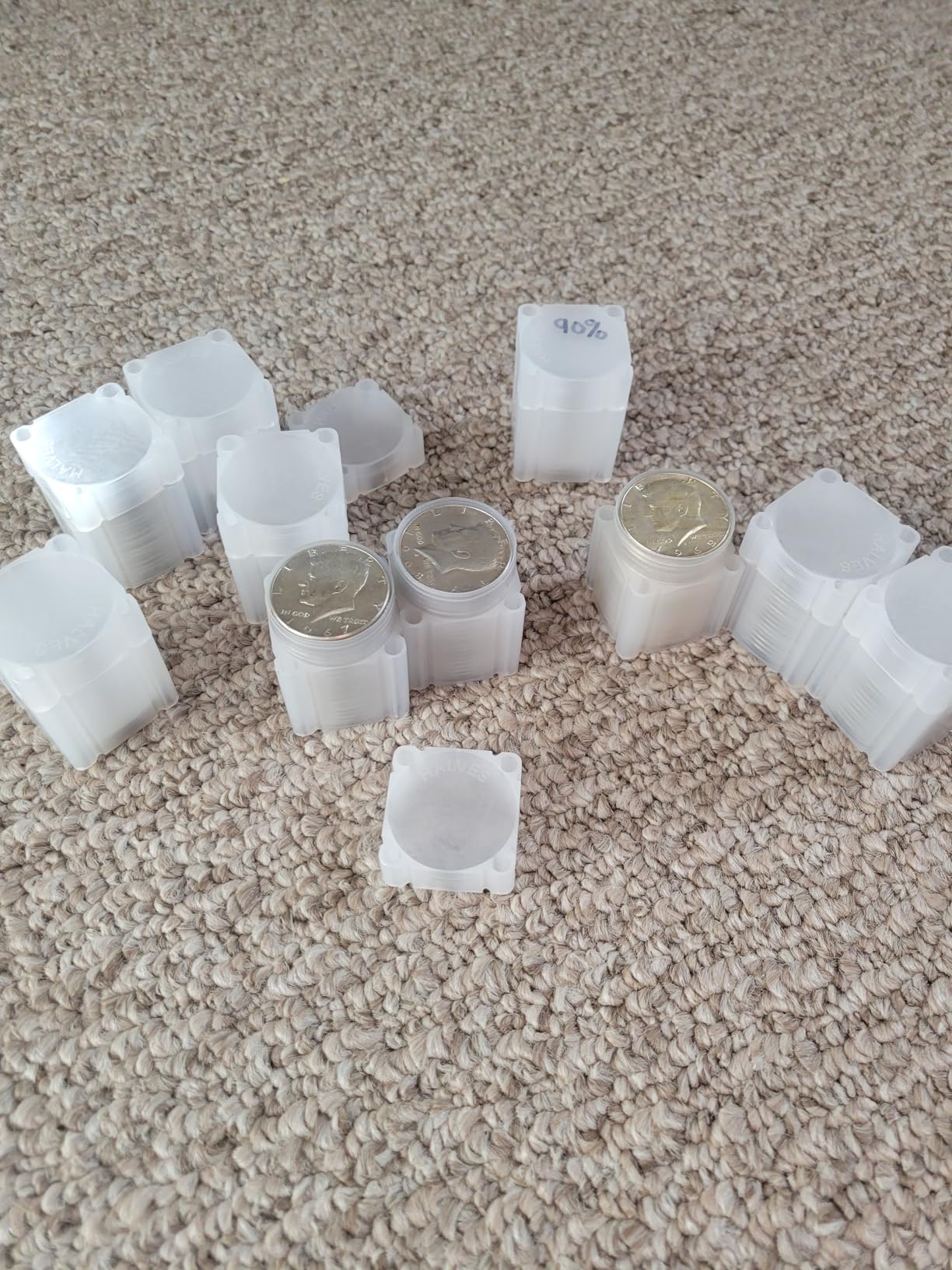 Lighthouse - Square Coin Tubes - Convenient Push Top, Virtually Unbreakable, Acid Free and Archival Quality - Coin Tubes for US Half Dollars, 10 Pack customer photo 1