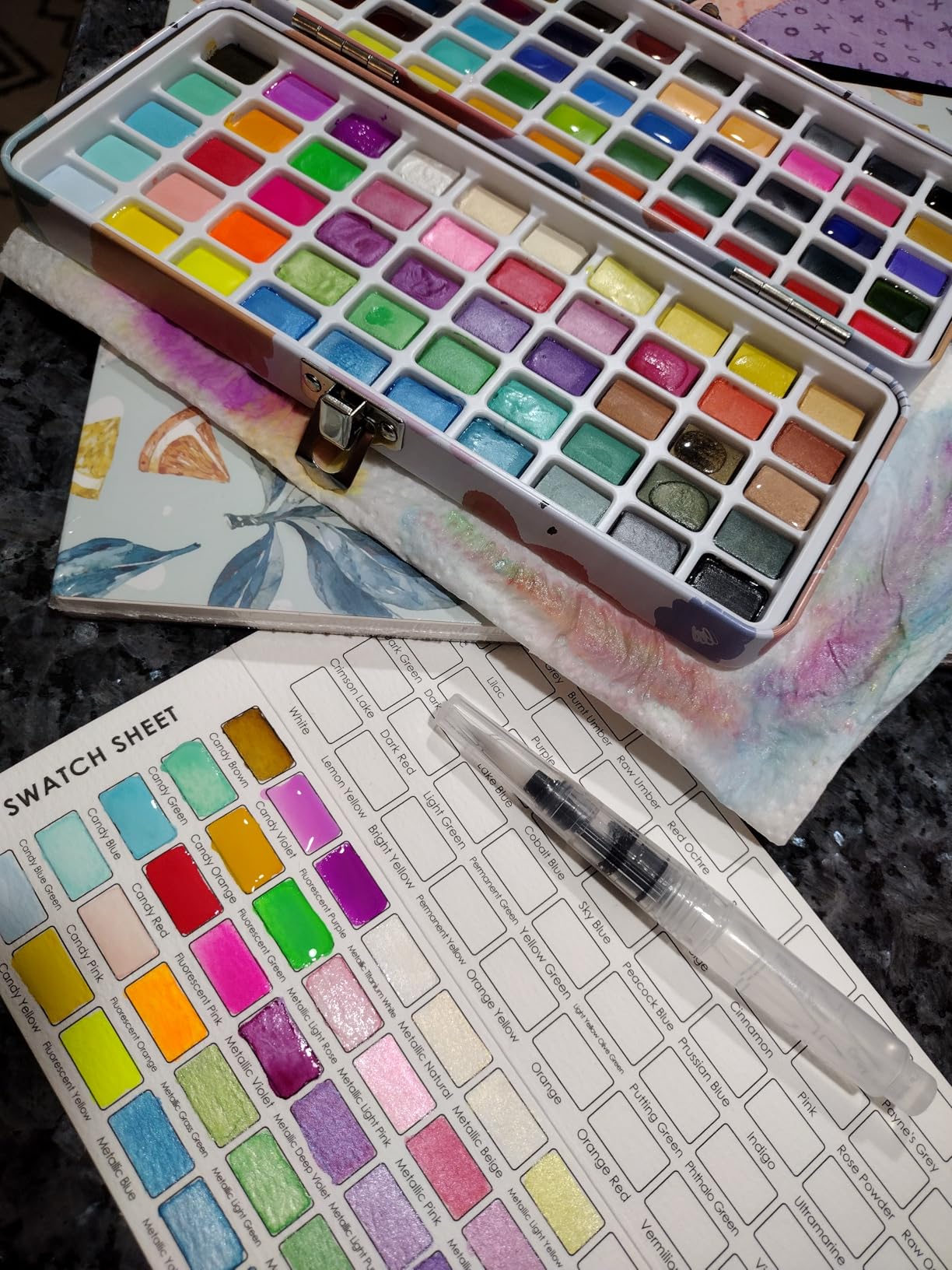 Grabie 50 Colors Watercolor Paint Set, Detail Paint Brush Included, Watercolor Paints, Painting Sets, Art Supplies for Painting, Travel Watercolor Set, Amateur Hobbyists customer photo 1