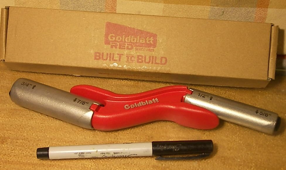 Goldblatt RED Masonry Brick Jointer Tool, 4 Sizes Barrel Jointer, 1/2in, 5/8in, 3/4in, 7/8in Wall Beauty Stitcher, Stainless Steel Masonry Joint Raker, 4 in 1 Bricklaying Jointer customer photo 1