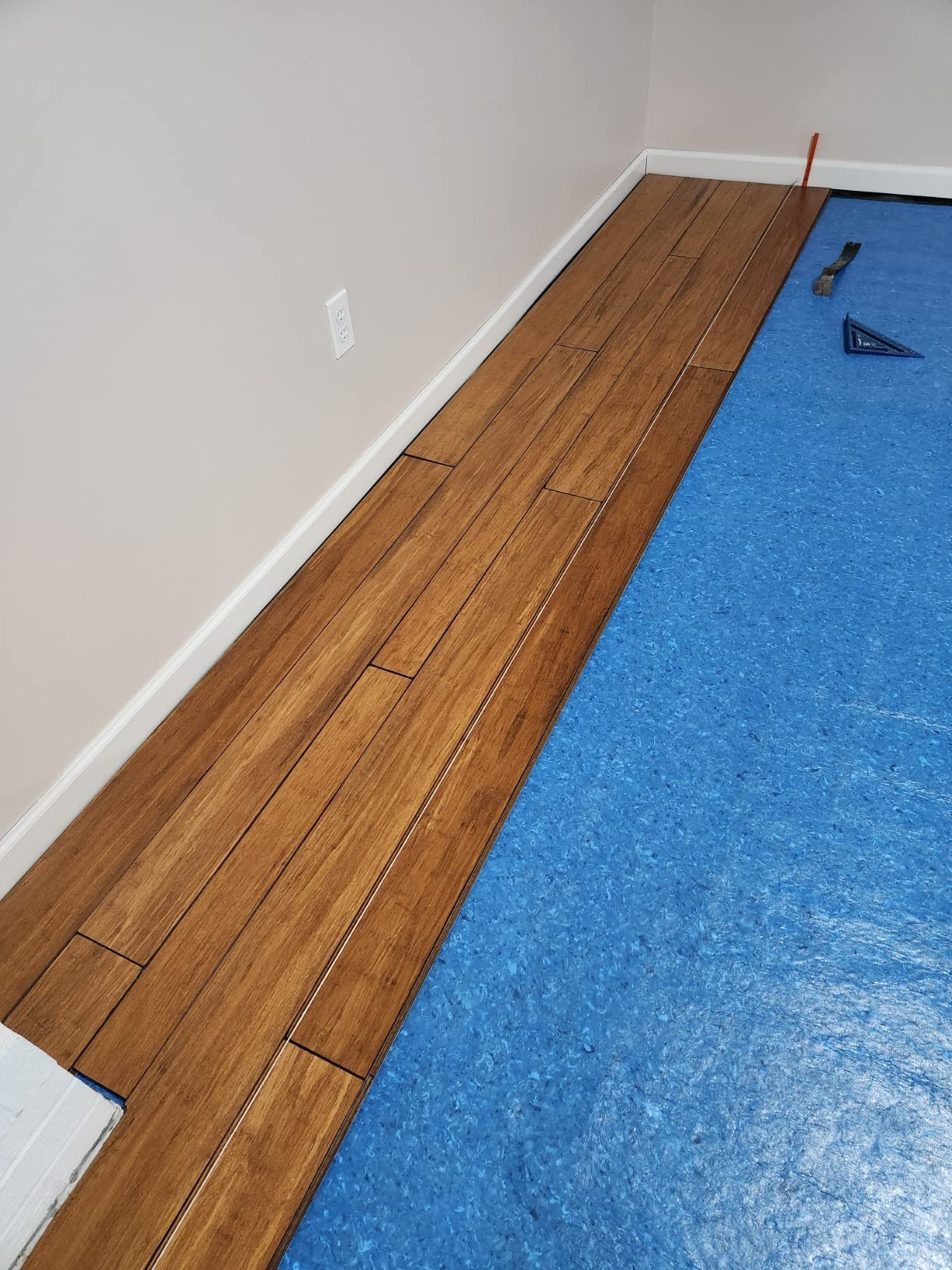 QuietWalk Underlayment 200 sq ft - 3 mm Thick - for Laminate & Hardwood Floors - Approved for Pre-Attached Pad - Recycled Fiber - Floating Install - Sound & Moisture Barrier - Made in USA customer photo 2