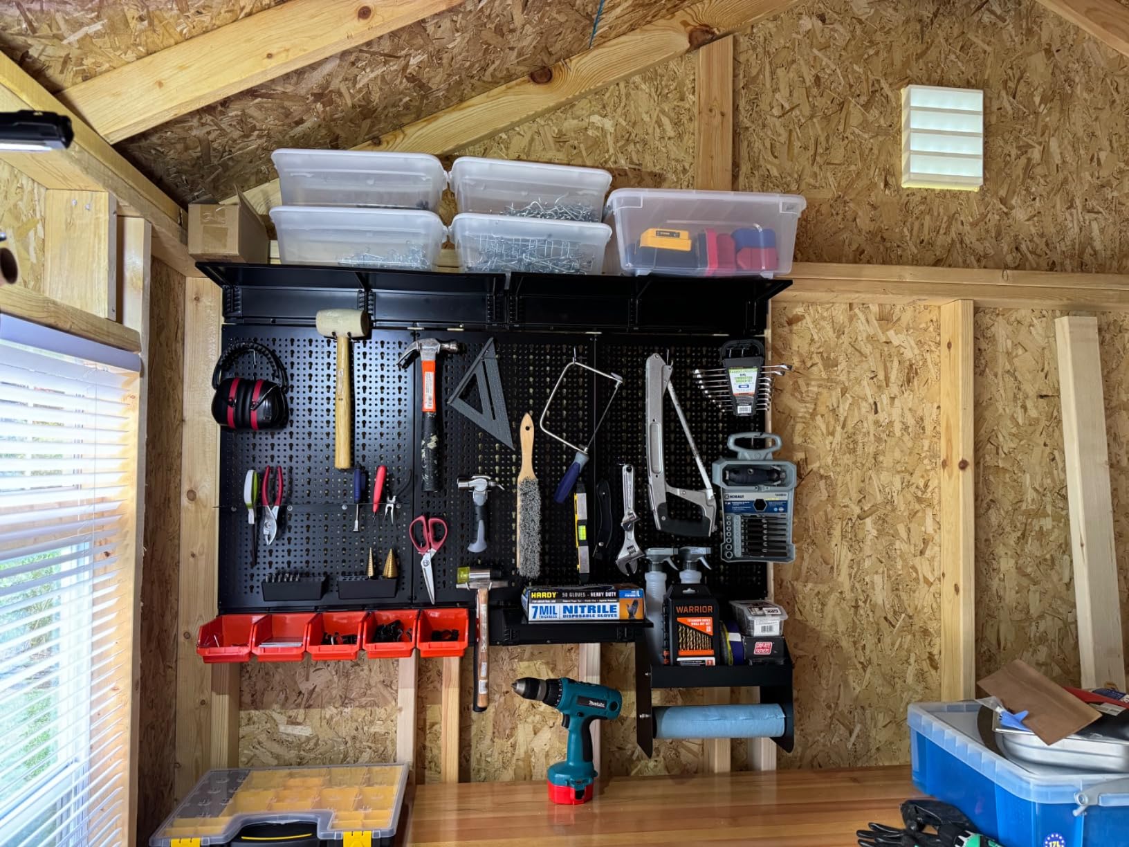 TORACK Metal Pegboard Wall Organizer 4ft Wide, Tool Storage Pegboard System for Garage with Accessories, Wall Mount Storage Bins, Shelves, Peg board Tool Organizer Kit for Workbench customer photo 2