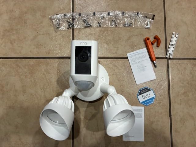 Ring Floodlight Cam Wired Plus with All-new Ring Indoor Cam, White customer photo 2
