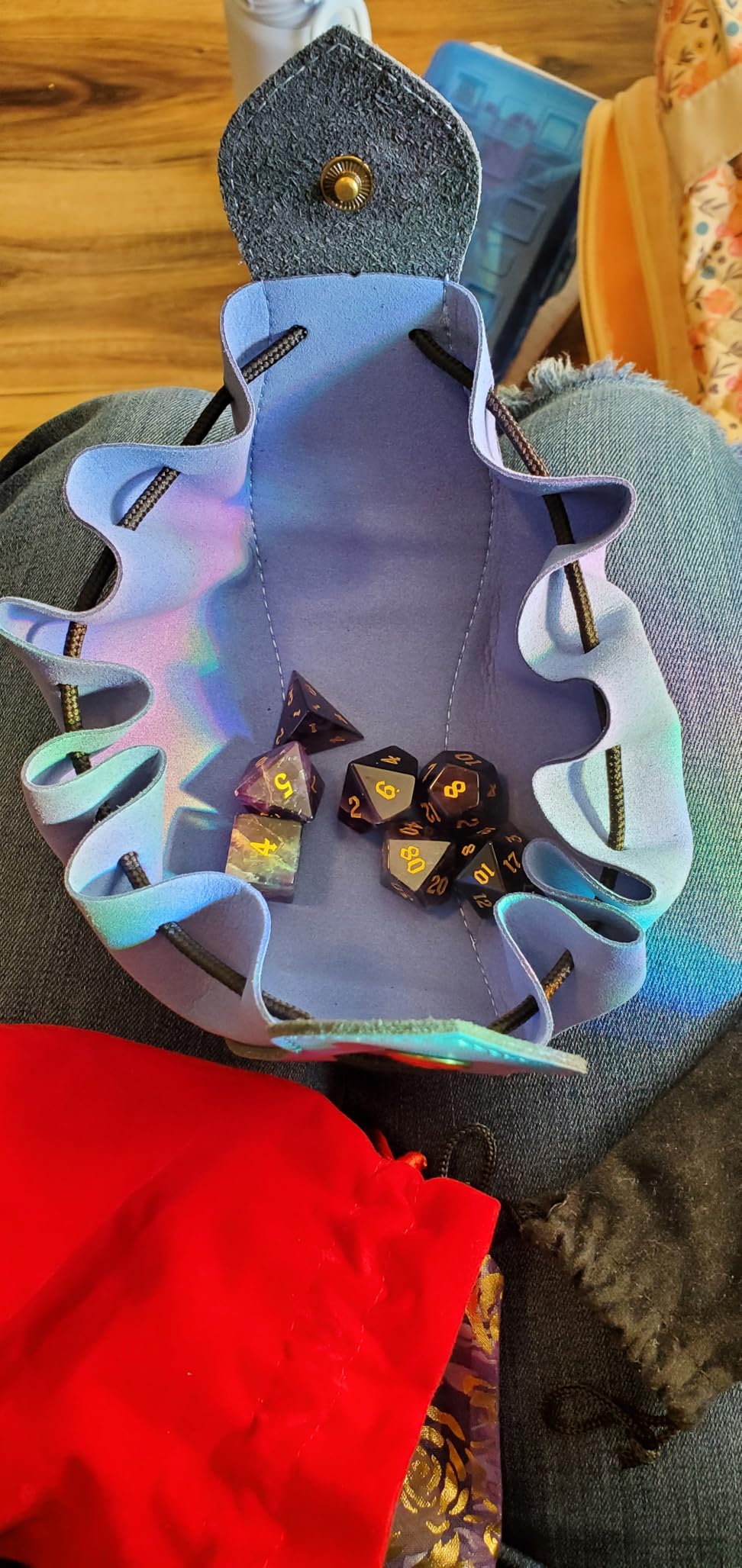 Guilt Free Gaming Genuine Leather RPG Bag | Foil Stamped | Holds 70 Dice | Great for Coins | Timeless Style | Great for DMs and Players customer photo 1