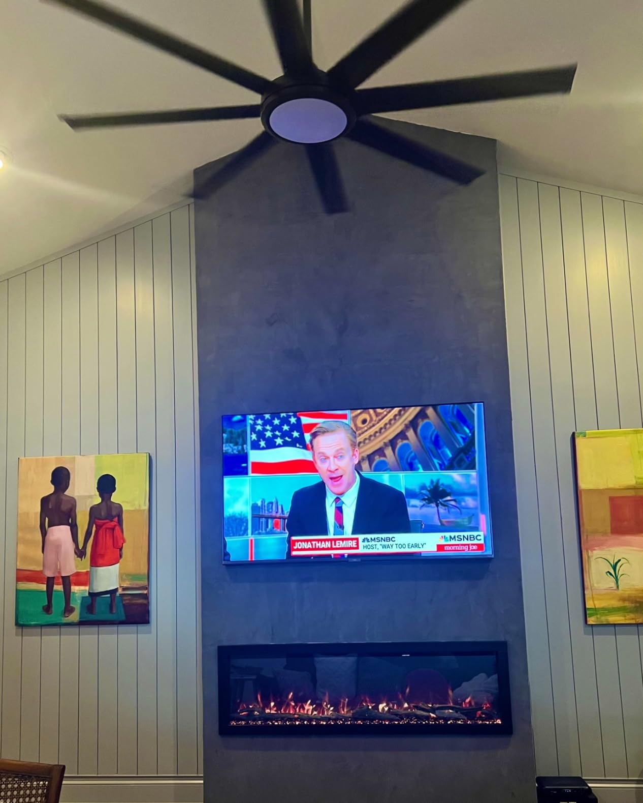 Modern Ember Highmark 60 Inch Smart Linear Electric Fireplace - Premium Flame with 10 Colors, Sleek Hidden Vent Design, Install Recessed in-Wall or Wall-Mount, WiFi Enabled. customer photo 2