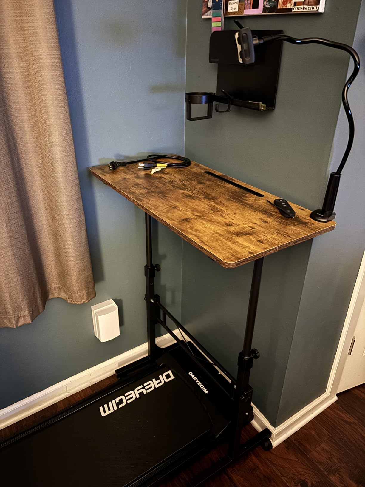 Standing Desk Adjustable Height, Mobile Stand Up Desks with Wheels Small Computer Desk Rolling Desk, Portable Laptop Desk Black Standing Table Sit Stand Home Office Desks 16