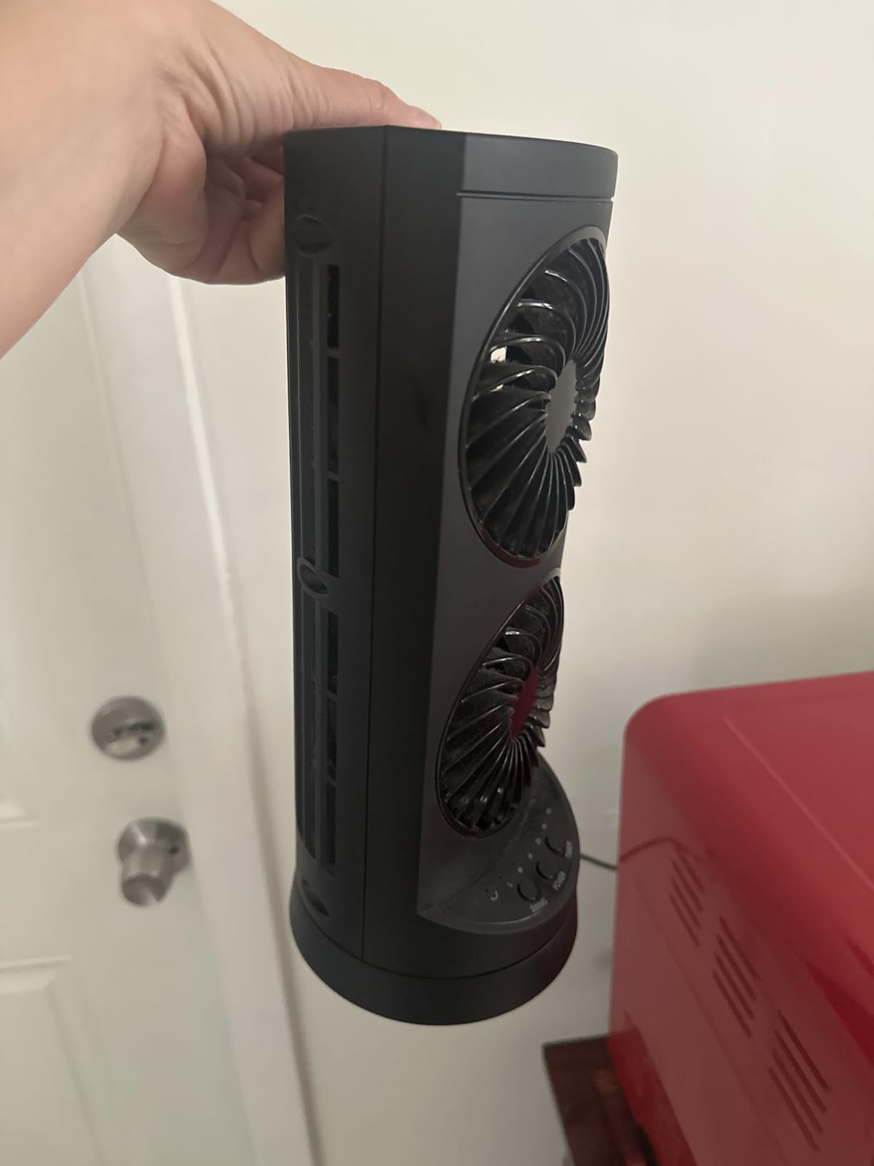 Personal Tower Cooling Fans that Blow Cold Air, Standing Small Desk Fan with 3 Speeds & Timer, 60° & 110° Oscillating Table Fan, Quiet and Safe Electric Floor Fan for Bedroom, Bedside, Home, Office customer photo 1