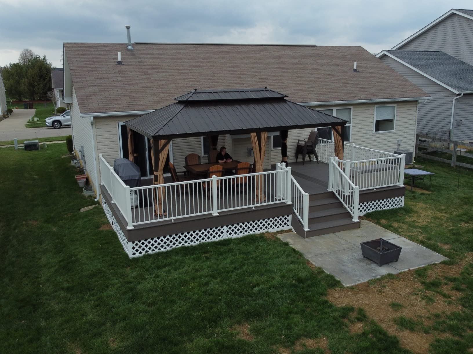PURPLE LEAF Hardtop Gazebo 10' X 12' Metal Roof with Netting and Curtains Hard Top Backyard Patio Gazebos Permanent Canopy Deck Garden Hot Tub Outdoor Pavilion customer photo 1