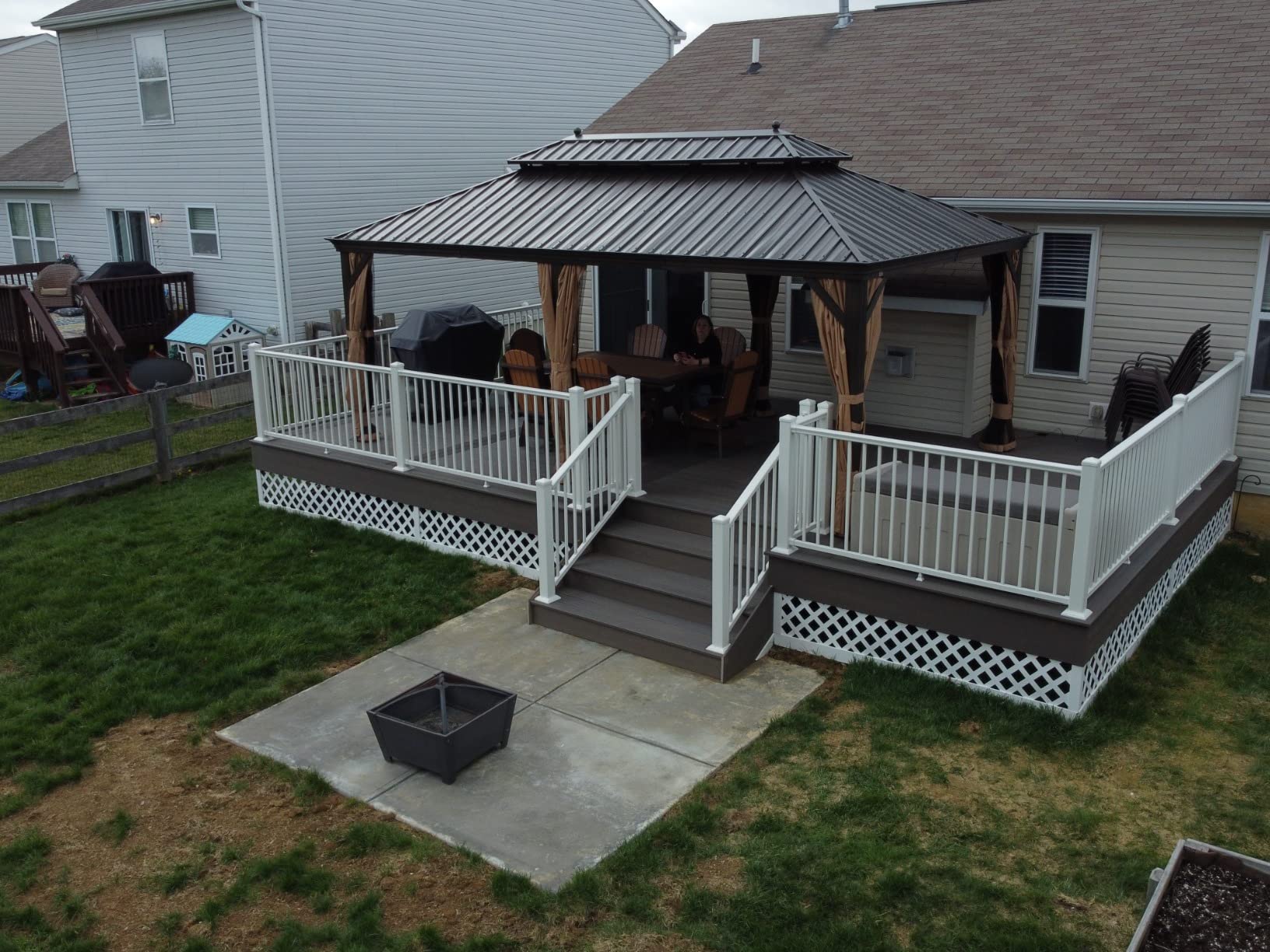 PURPLE LEAF Hardtop Gazebo 10' X 12' Metal Roof with Netting and Curtains Hard Top Backyard Patio Gazebos Permanent Canopy Deck Garden Hot Tub Outdoor Pavilion customer photo 2