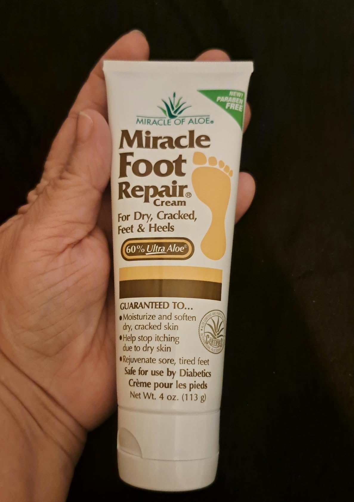 Miracle Foot Repair Cream, 4 oz Repairs Dry Cracked Heels and Feet, Diabetic-Safe, 60% Pure Ultra Aloe Moisturizes, Softens, and Repairs, Relief from Discomfort of Ingrown Toenails (2-Pack) customer photo 1