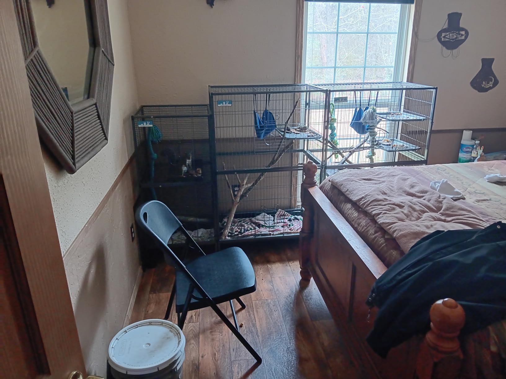 HABUTWAY 50''H Metal Small Animal Cages, Rolling Chinchilla Cage with Removable Ramps, Lagre Critter Nation Cage for Chinchillas/Guinea Pigs/Rabbit, Ferret Cages with Hammock & 5 Tiers, Black customer photo 1