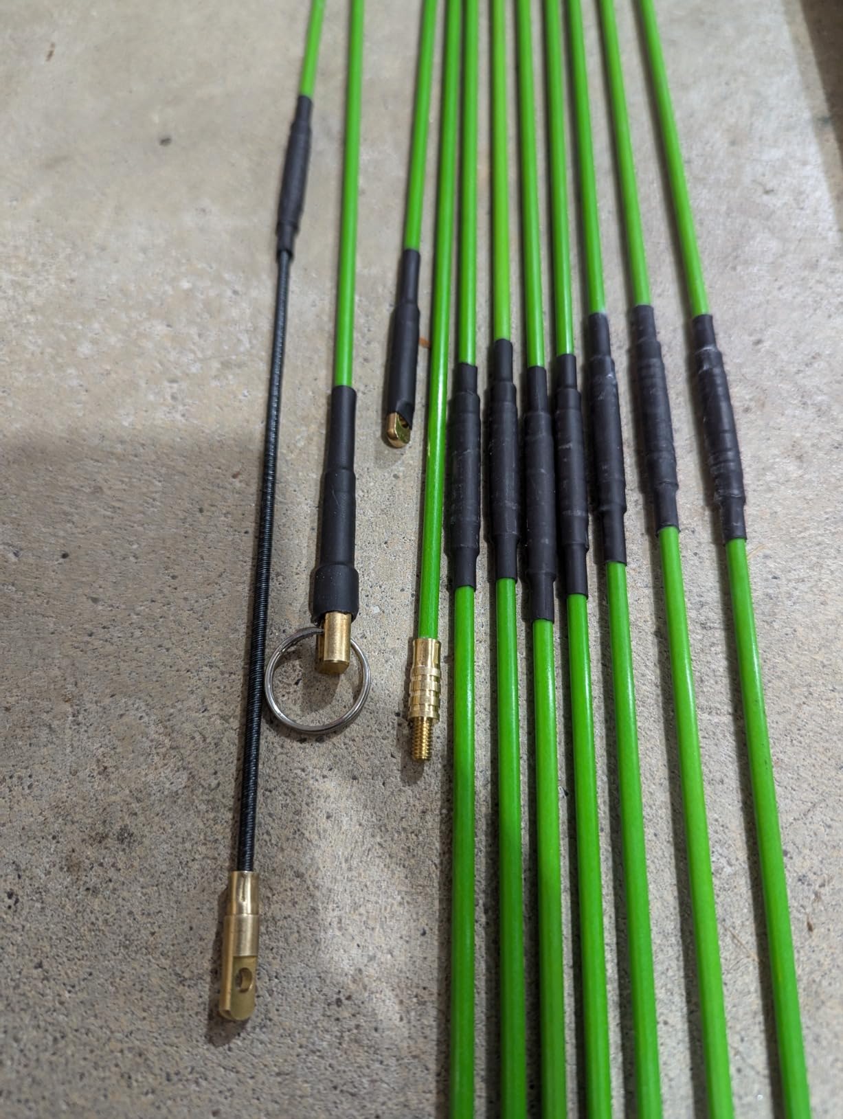 FTIHTRY 45FT Fiberglass Running Electrical Wire Cable Glow Rods Wire Pulling, Fish Rods Electrical Kit with 8 Different Attachments and Fish Tape Wire Puller Kit customer photo 2