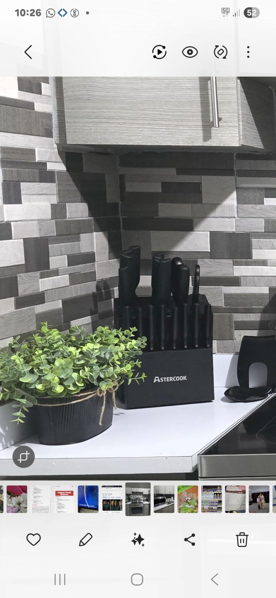 Knife Set, Astercook 21 Pieces Knife Sets for Kitchen with Block, Dishwasher Safe Kitchen Knife Set with Built-in Sharpener, German Stainless Steel Black Knife Block Set customer photo 1