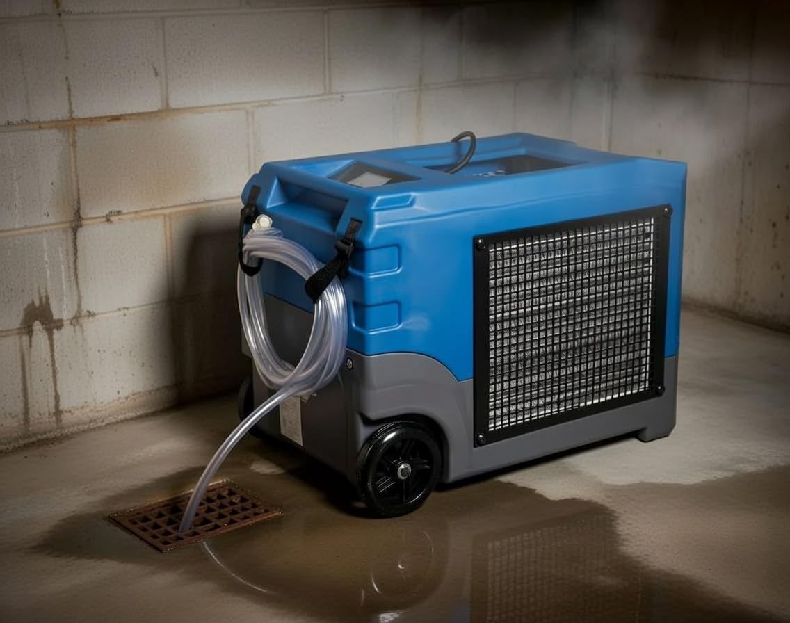 MOUNTO 268Pints LGR Commercial Compact Dehumidifier with Pump and Drain Hose, LGR Portable Dehumidifier with wheels for Home, Basements, Garages, and Job Sites (Blue) customer photo 1
