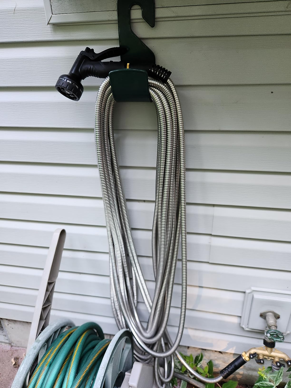 Garden Hose Metal 100FT, Stainless Steel Heavy Duty Water Hose With 10 Function Nozzle, No-Kink, Tough & Flexible, Sturdy and Lightweight, Rust Proof for Yard, Outdoor, RV customer photo 1