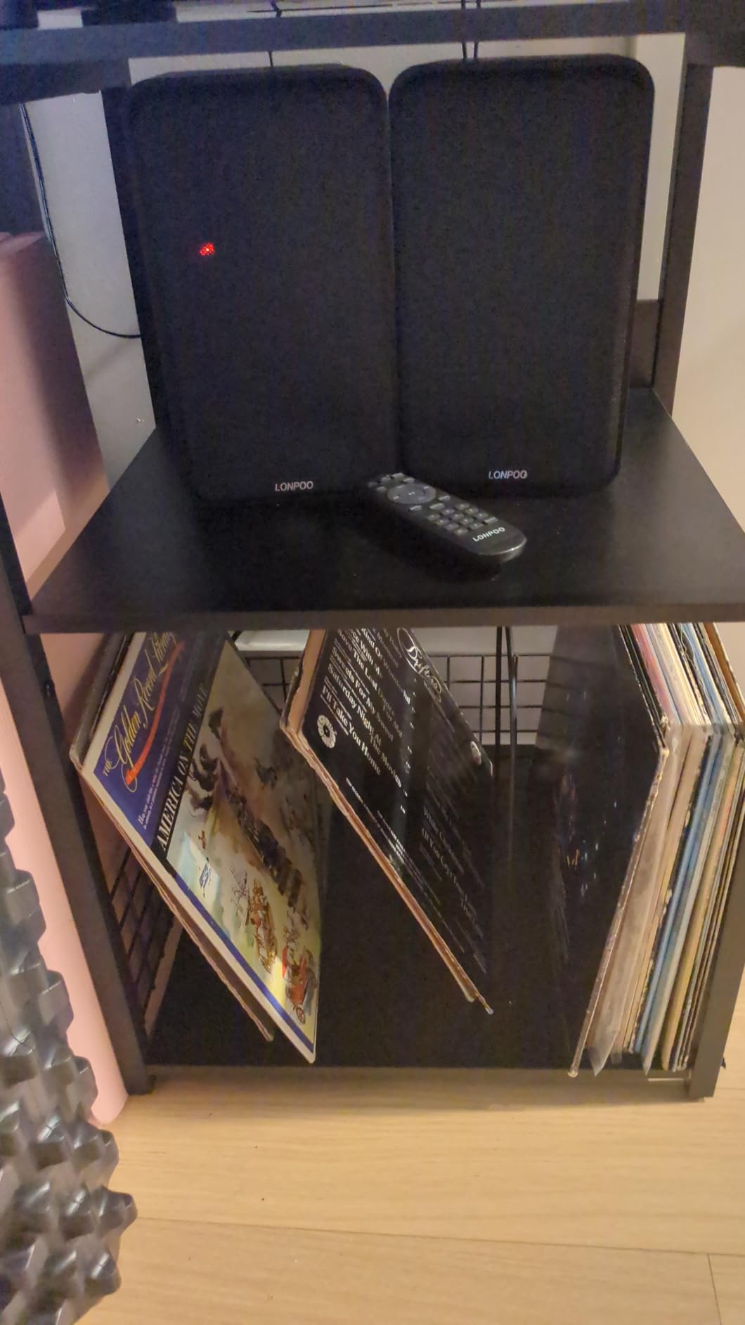 LELELINKY 3 Tier End Table,Record Player Stand with Storage Up to 100 Albums,Turntable Stand for Vinyl,Brown Records Shelf for Living Room Bedroom customer photo 2