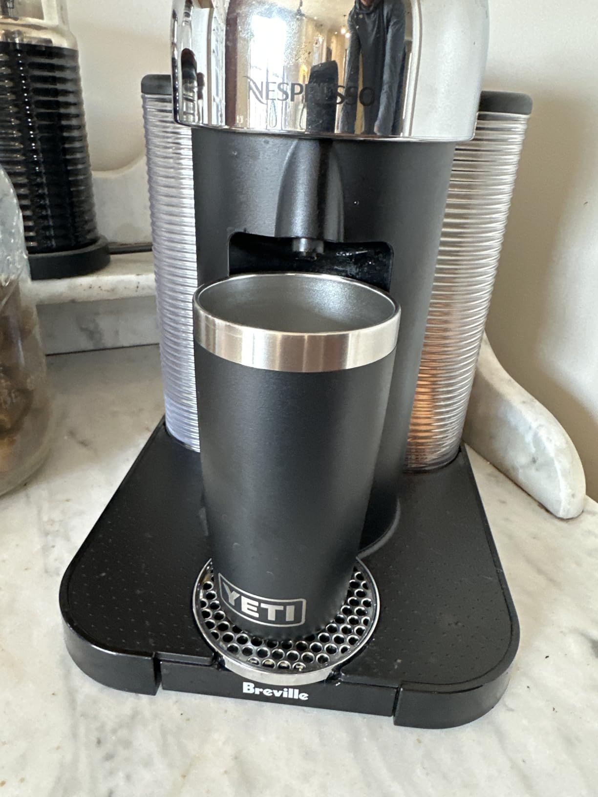 YETI Rambler 10 oz Tumbler, Stainless Steel, Vacuum Insulated with MagSlider Lid, Navy customer photo 1