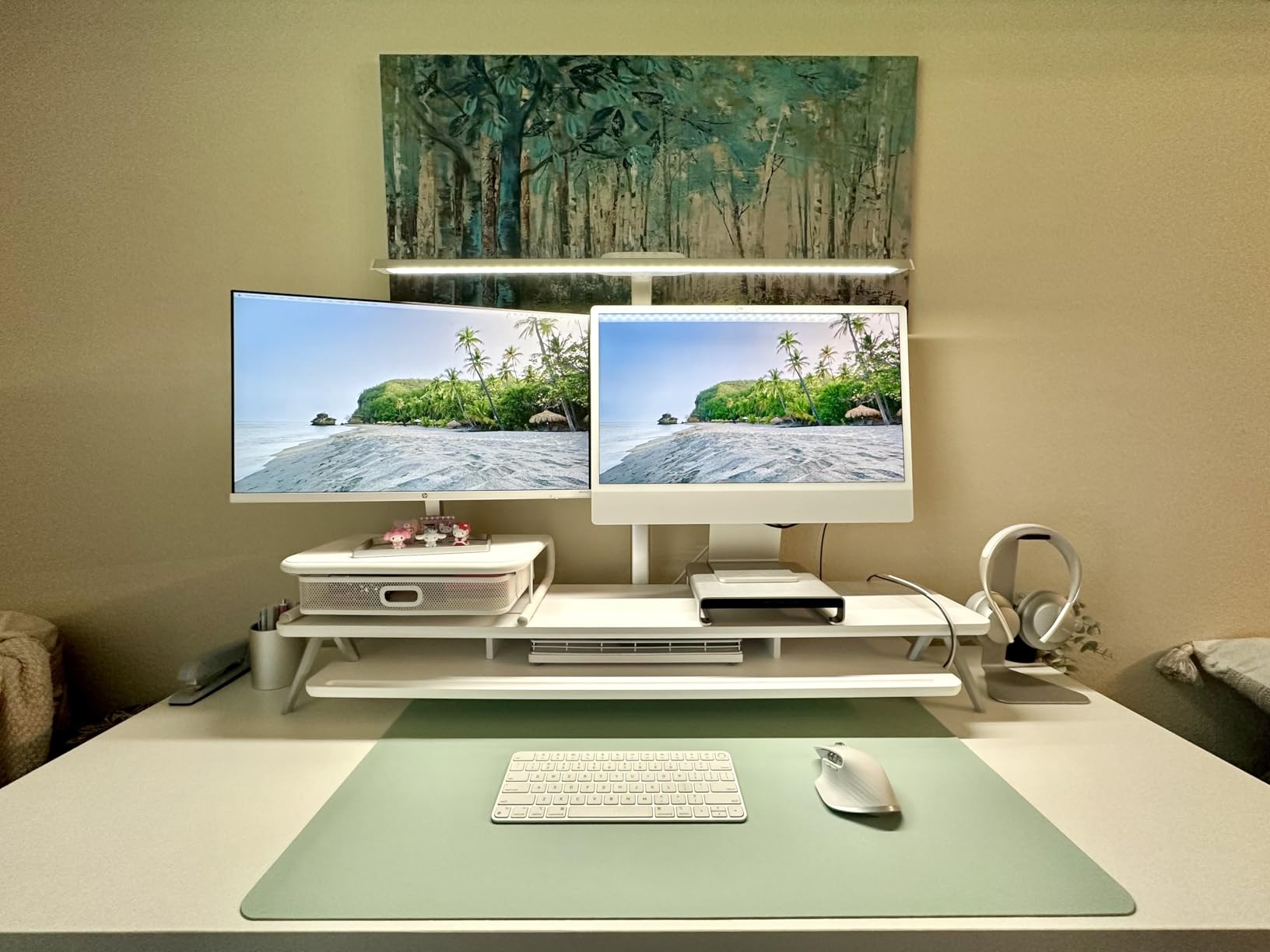 FLEXISPOT EN1 One-Piece Standing Desk 40 x 24 Inches Height Adjustable Desk Electric Sit Stand Up Desk Home Office Desks Computer Workstation (White Frame + Maple Desktop) customer photo 2