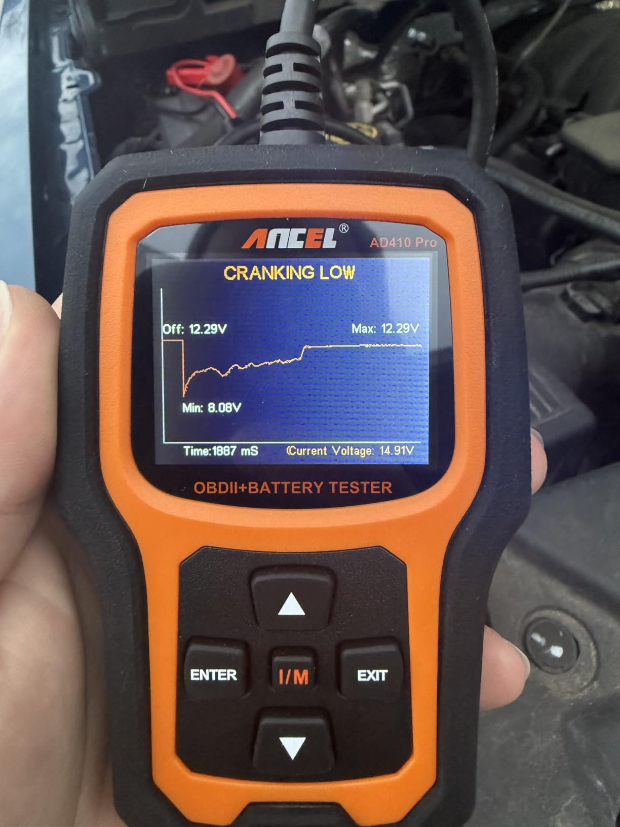 ANCEL AD410 PRO OBD2 Scanner and Battery Tester, 2-in-1 Car Diagnostic Tool, Check Engine Light, EVAP Test, Live Data, 12V Battery Analyzer with Cranking & Charging System Test for Car Motorcycle customer photo 2