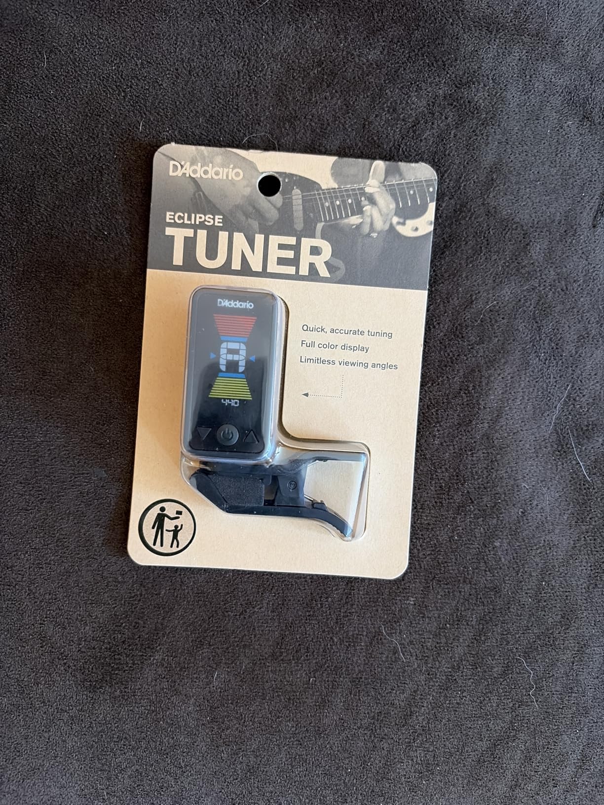 D'Addario Eclipse Rechargeable Headstock Clip On Guitar Tuner, PW-CT-27, Black customer photo 2