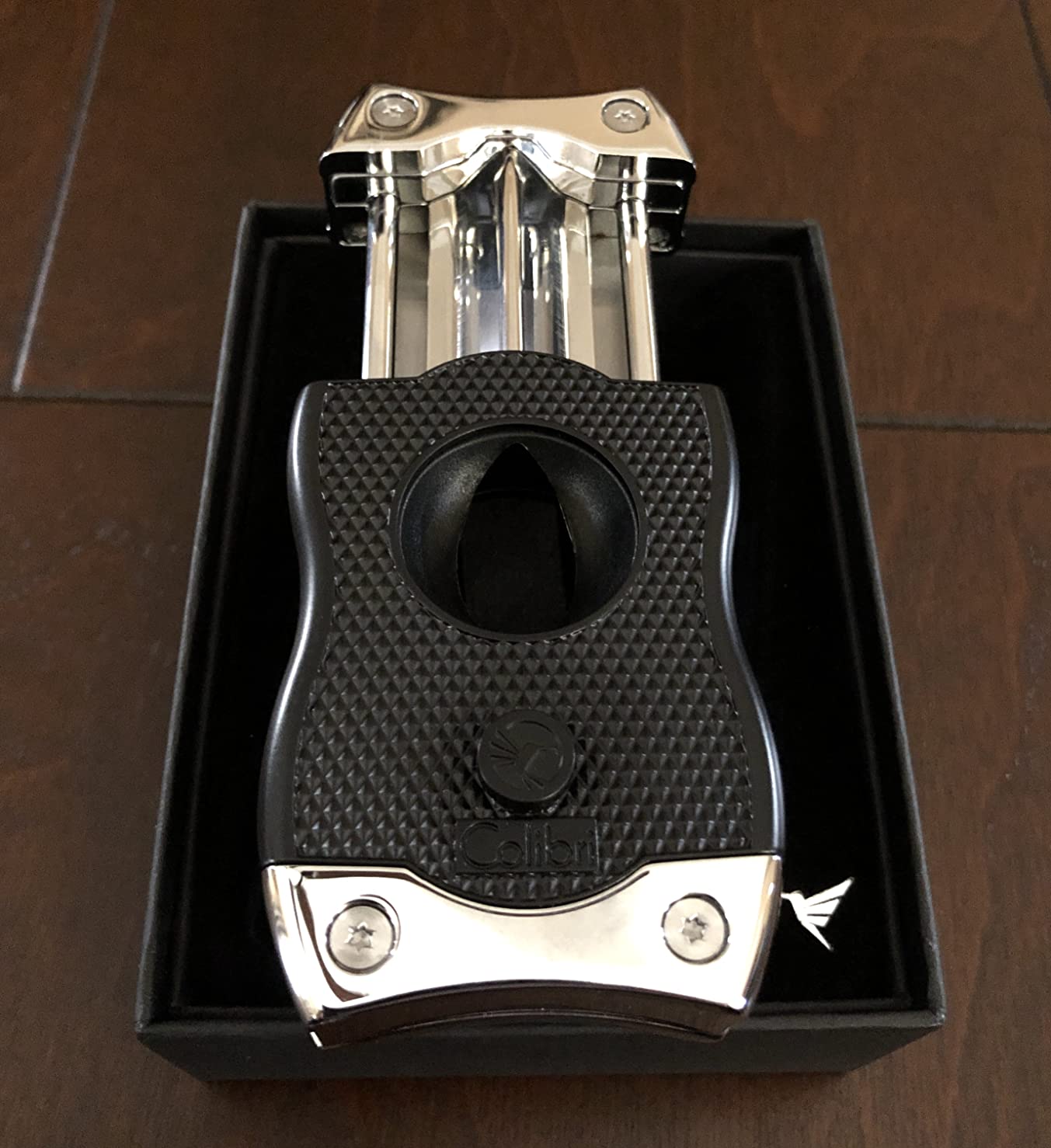 Colibri Premium SV-Cut 2 in 1 Cigar Cutter - Ergonomic Stainless Steel V-Cut and Straight Cut Style Spring-Loaded Blade, Ideal for up to 60+ Ring Gauge - Gift for Cigar Enthusiasts (Midnight Navy) customer photo 2