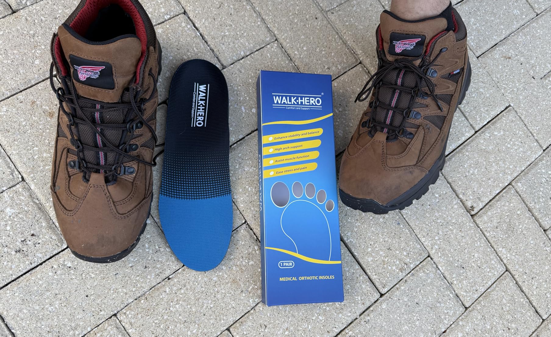 Walkhero Plantar Fasciitis Pain Relief Insoles High Arch Support Orthotic Shoes Inserts, Relieve Flat Feet and Foot Fatigue customer photo 2