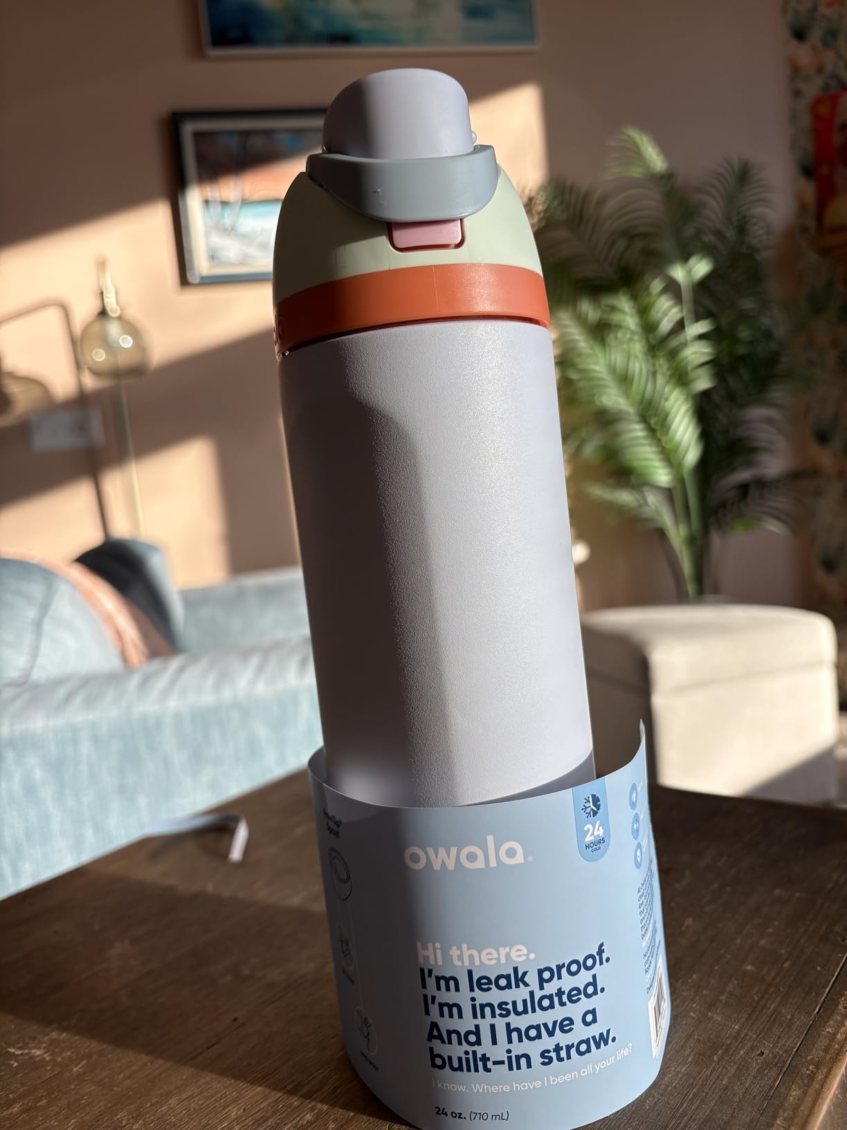 Owala FreeSip Insulated Stainless Steel Water Bottle with Straw, BPA-Free Sports Water Bottle, Great for Travel, 24 Oz, Denim customer photo 1