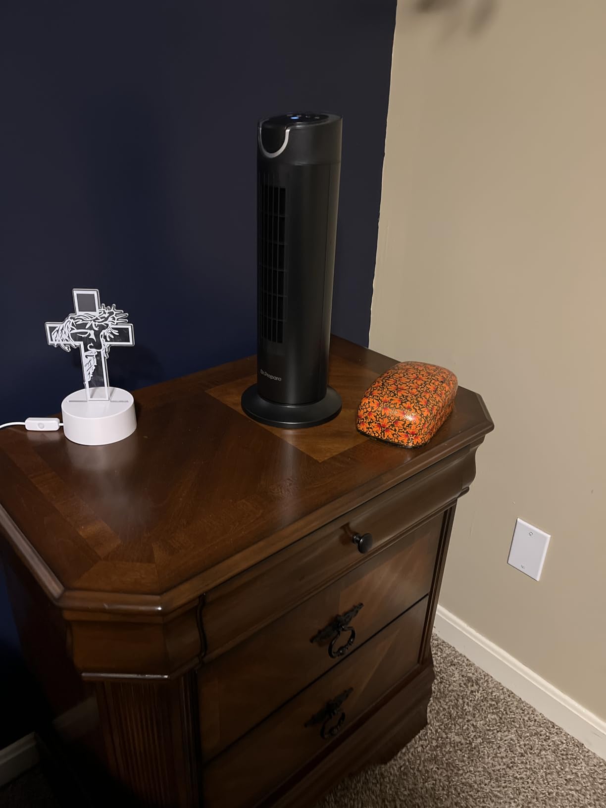 DR.PREPARE Tower Fan for Bedroom, 25 dB Quiet DC Bladeless Fan with Remote, 8 Speeds, 1-8H Timer, 80° Oscillating Fans for Indoors, 16 Inch Portable Desk Table Fans for Room, Home, Office customer photo 1