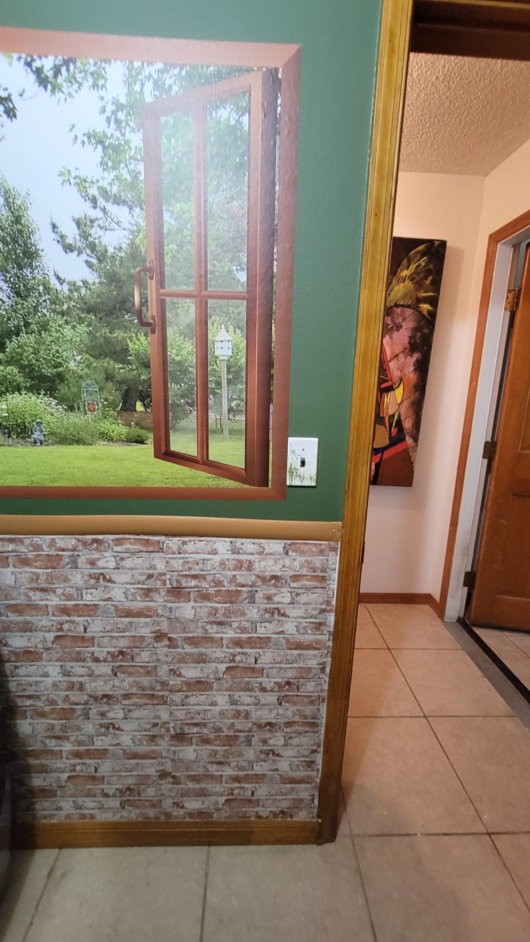 16.4Ft Floor Transition Strip Self Adhesive Vinyl Cover Floor Strip Flat Divider Transition Strip Wood Grain Design for Laminate Floor Gaps and Doorway Transitions (16.4Ft x 2 Inch, Light Brown) customer photo 2