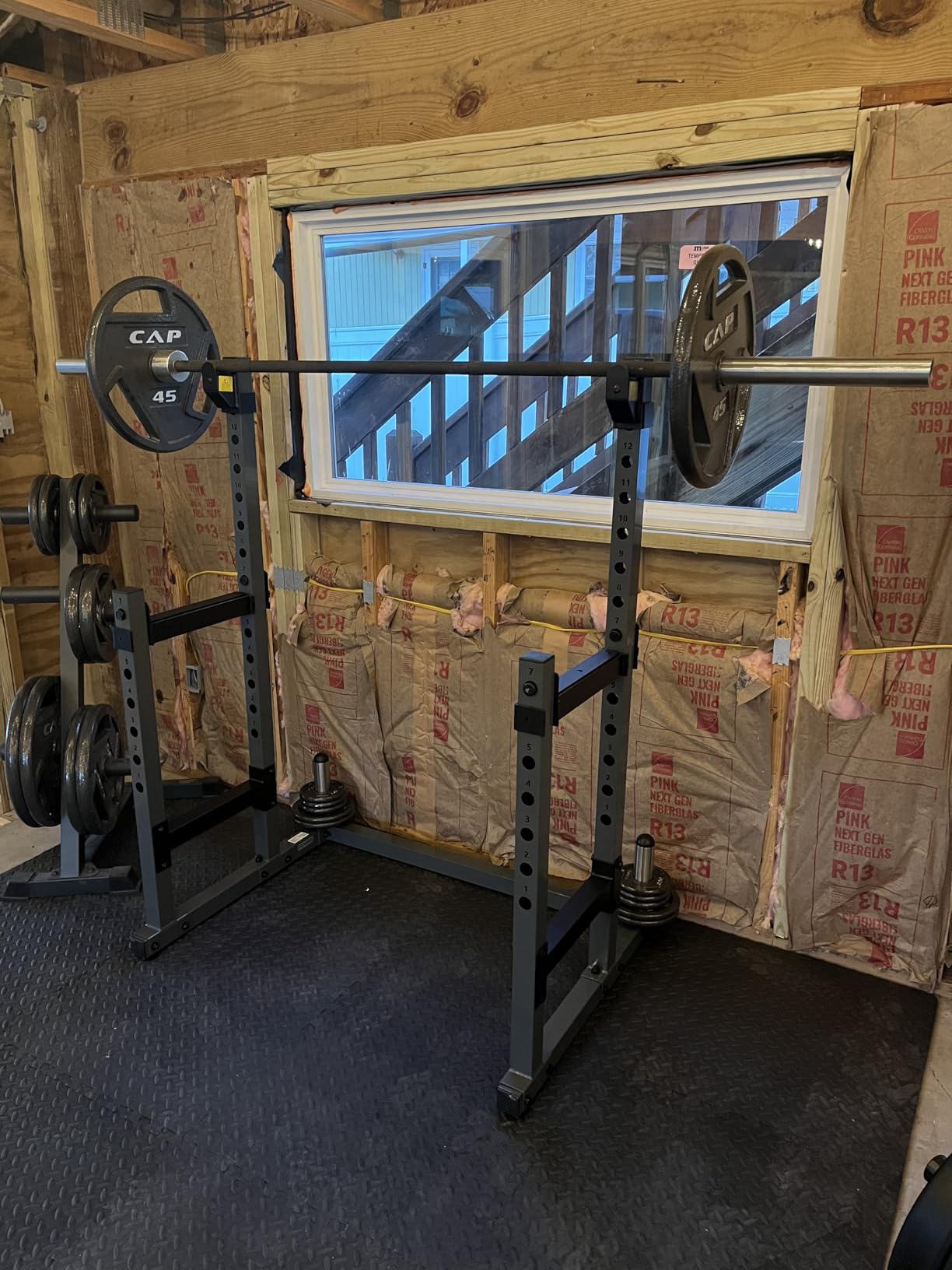Adjustable Power Rack, Multifunction Squat Rack Heavy-Duty Stand, Weight Rack Stand with Spotters, Push Up Portable Strength Training Dumbbell Rack for Home Gym Equipment, Max Load 1800 LBS customer photo 2