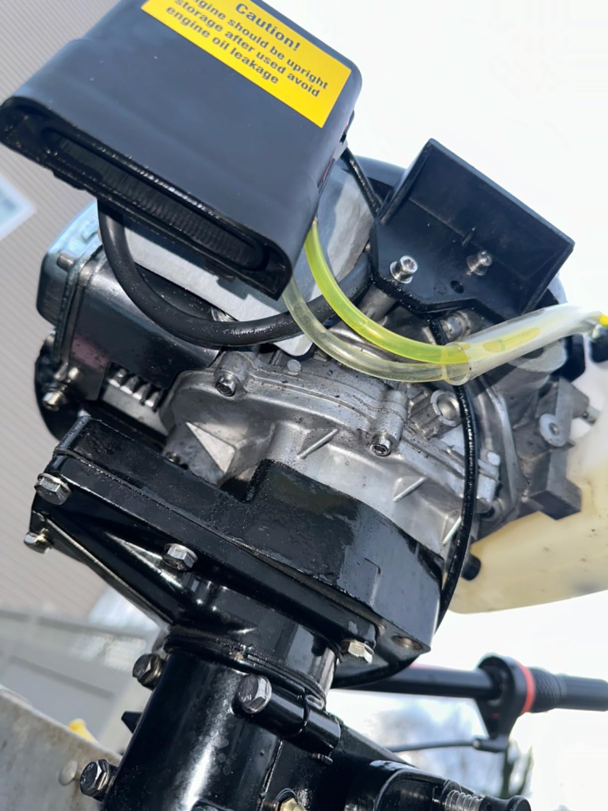 HANGKAI 4 Stroke 6HP 3.75KW Outboard Motor Fishing Boat Engine w/Air Cooling System, Heavy Duty Inflatable Fishing Boat Engine Tiller Control Hand Pull 2500 R/MIN customer photo 1