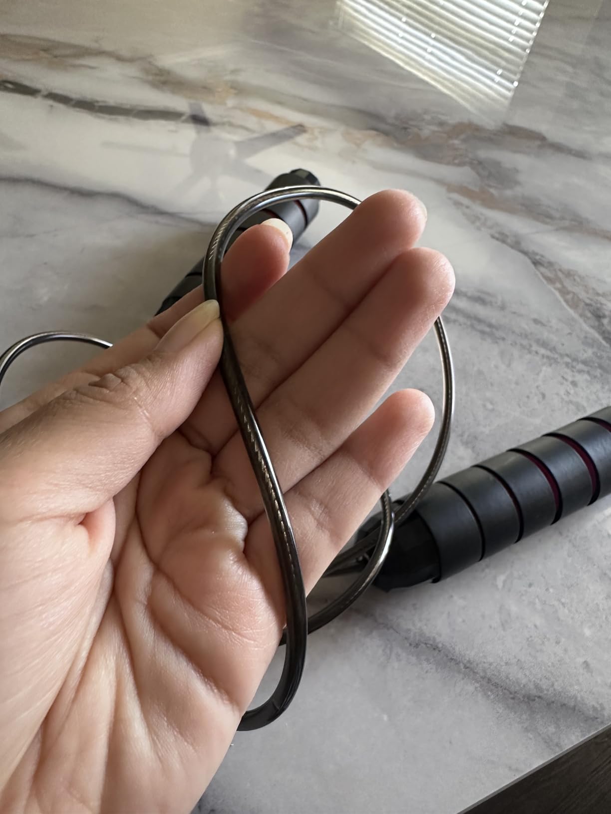 BOOMIBOO Jump Rope, Adjustable Jump Ropes,Skipping Rope Tangle-Free Rapid Speed with Ball Bearings for Women Men Kids customer photo 2