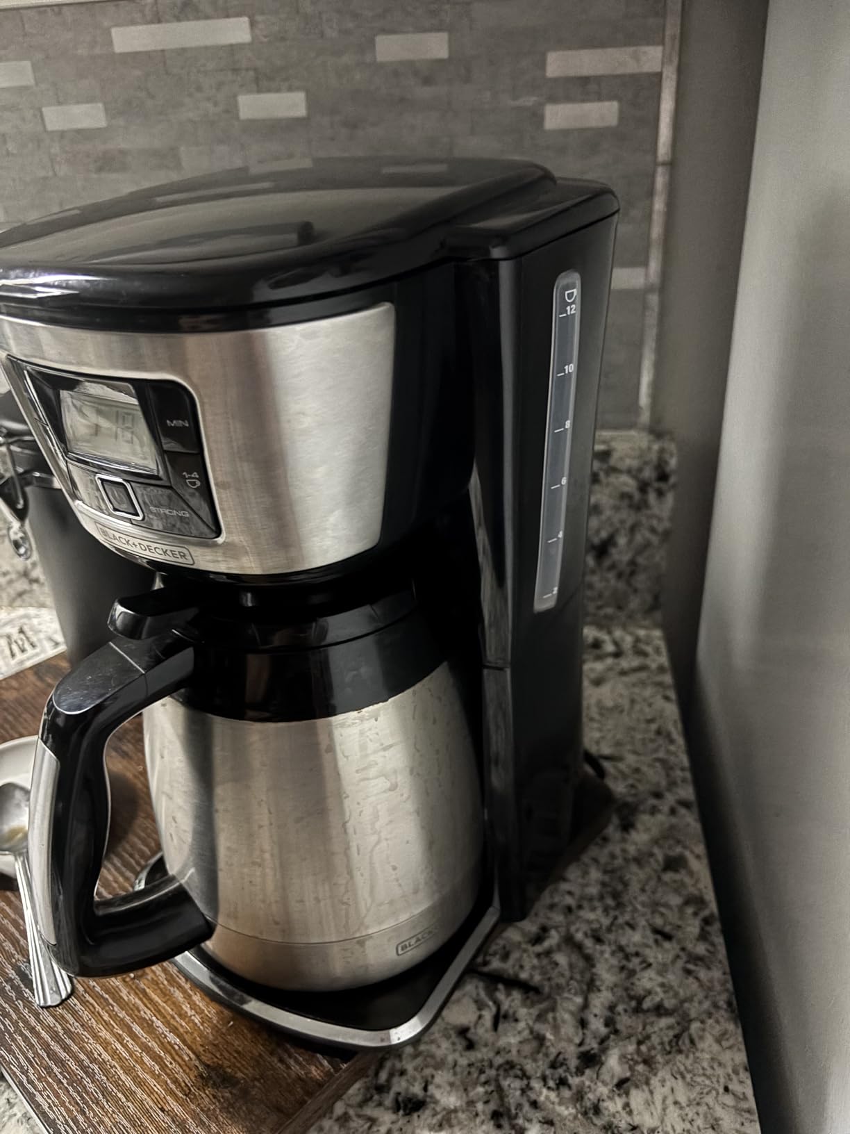 BLACK+DECKER 12 Cup Thermal Programmable Coffee Maker with Brew Strength and VORTEX Technology, Black/Steel, CM2046S customer photo 2