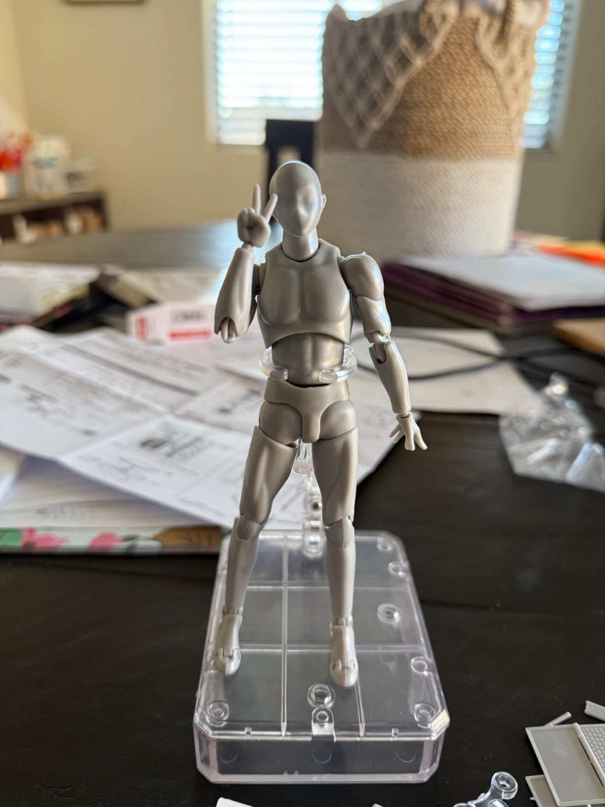 Body Kun Artist Manikin Figure Drawing Supplies Drawing Tools, Mannequin For Artists Drawing Figures Model for Sketching, Painting, Artists Male (Grey) customer photo 1