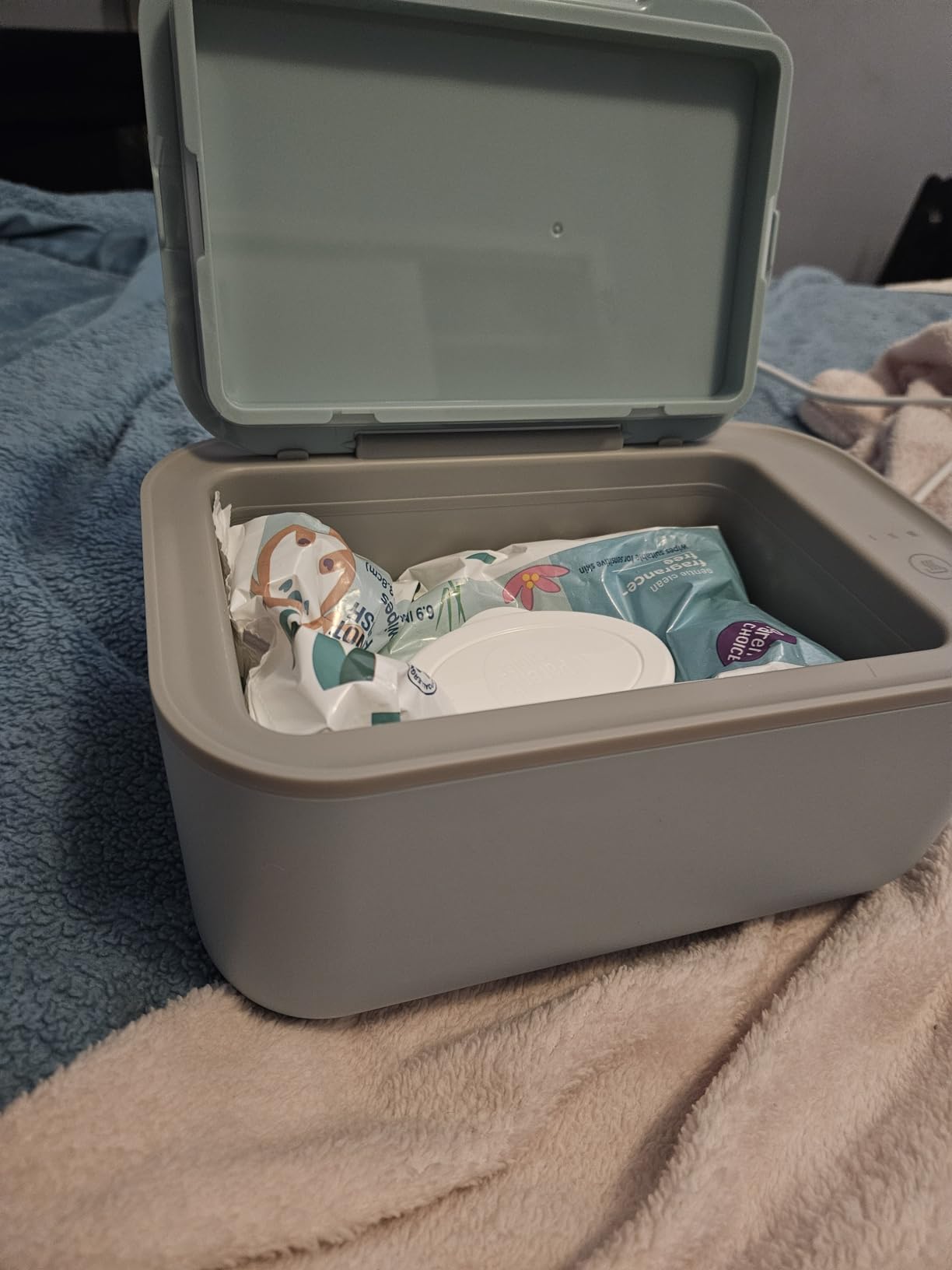 Baby Wipe Warmer with 3-Level Temperature Control and Large Capacity - Green customer photo 2