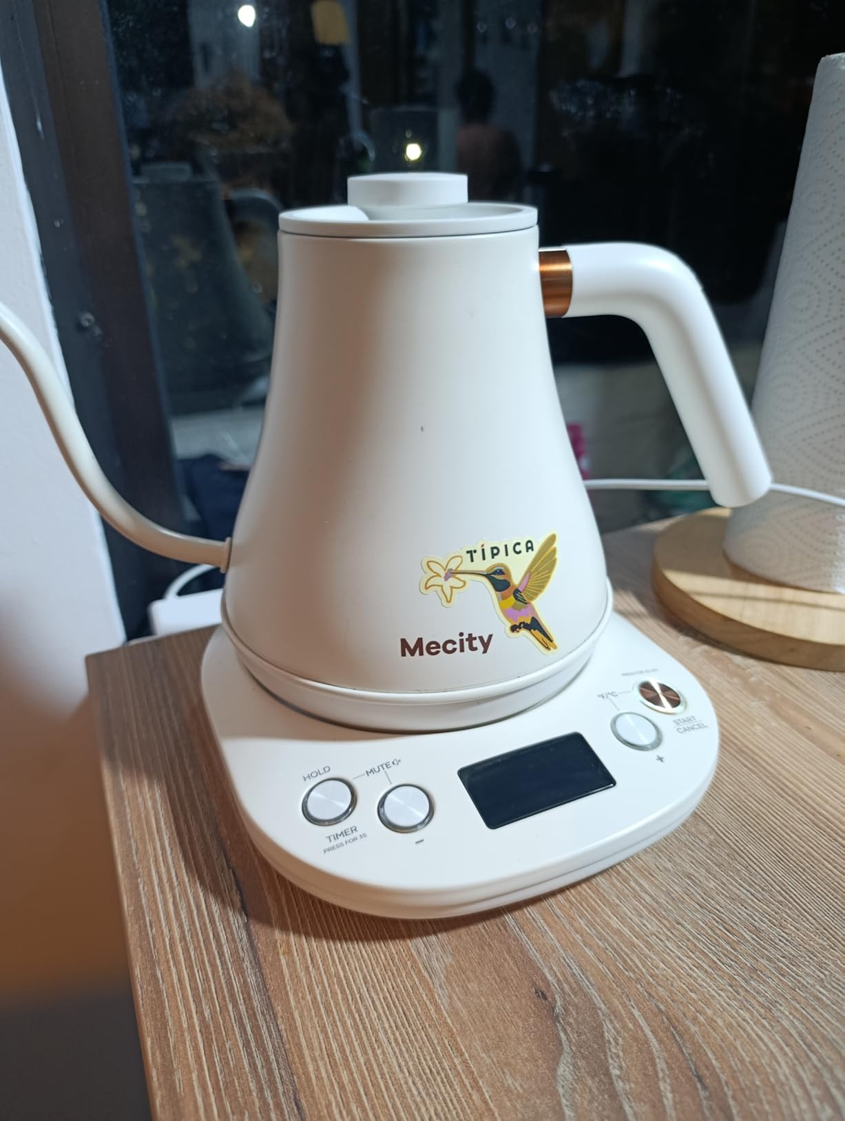Mecity Electric Gooseneck Kettle With Keep Warm Function & LCD Display Automatic Shut Off Coffee Kettle Temperature Control Pour Over Kettle 1200 Watt, 0.8L, 120V, Off White customer photo 1