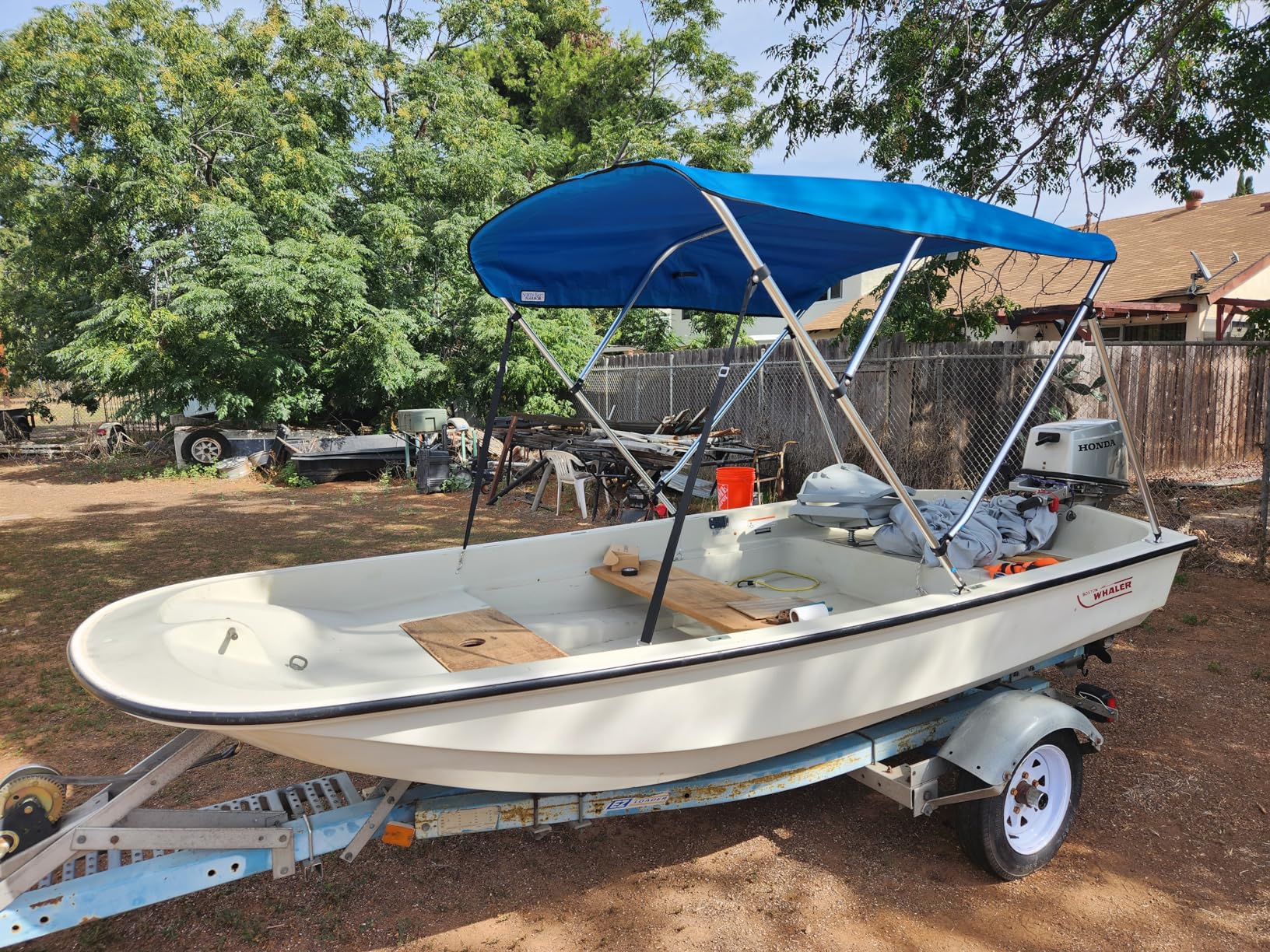 3 Bow Bimini Tops for Boats, Fadeproof, Support Poles, Storage Boot, 900D Marine Canvas, Sun Shade Boat Canopy, Universal Boat Cover for Pontoon, V-Hull, Fishing, Bass Boat 73-78