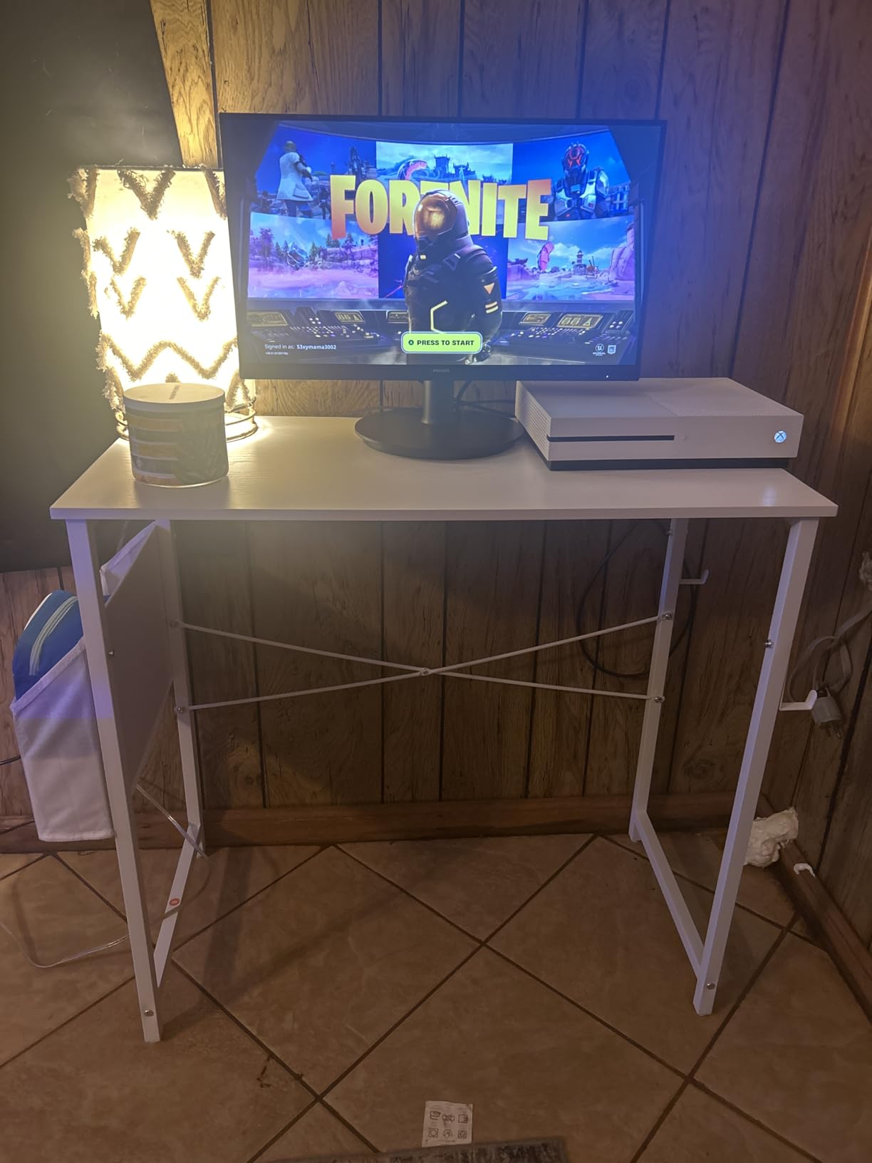 Pamray 32 Inch Computer Desk for Small Spaces with Storage Bag, Home Office Work Desk with Headphone Hook, Small Office Desk Study Writing Table customer photo 1