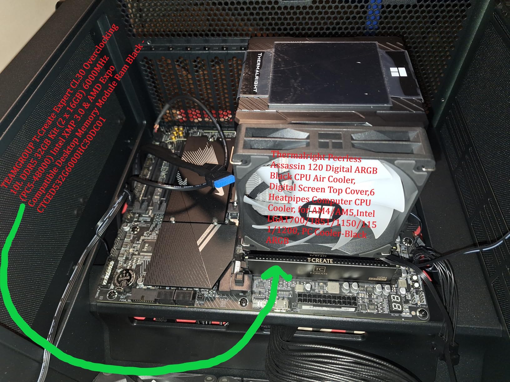 TEAMGROUP T-Create Expert CL30 Overclocking 10L DDR5 32GB Kit (2 x 16GB) 6000MHz Intel XMP 3.0 & AMD EXPO Compatible Desktop Memory Module Ram Black - CTCED532G6000HC30DC01 customer photo 1