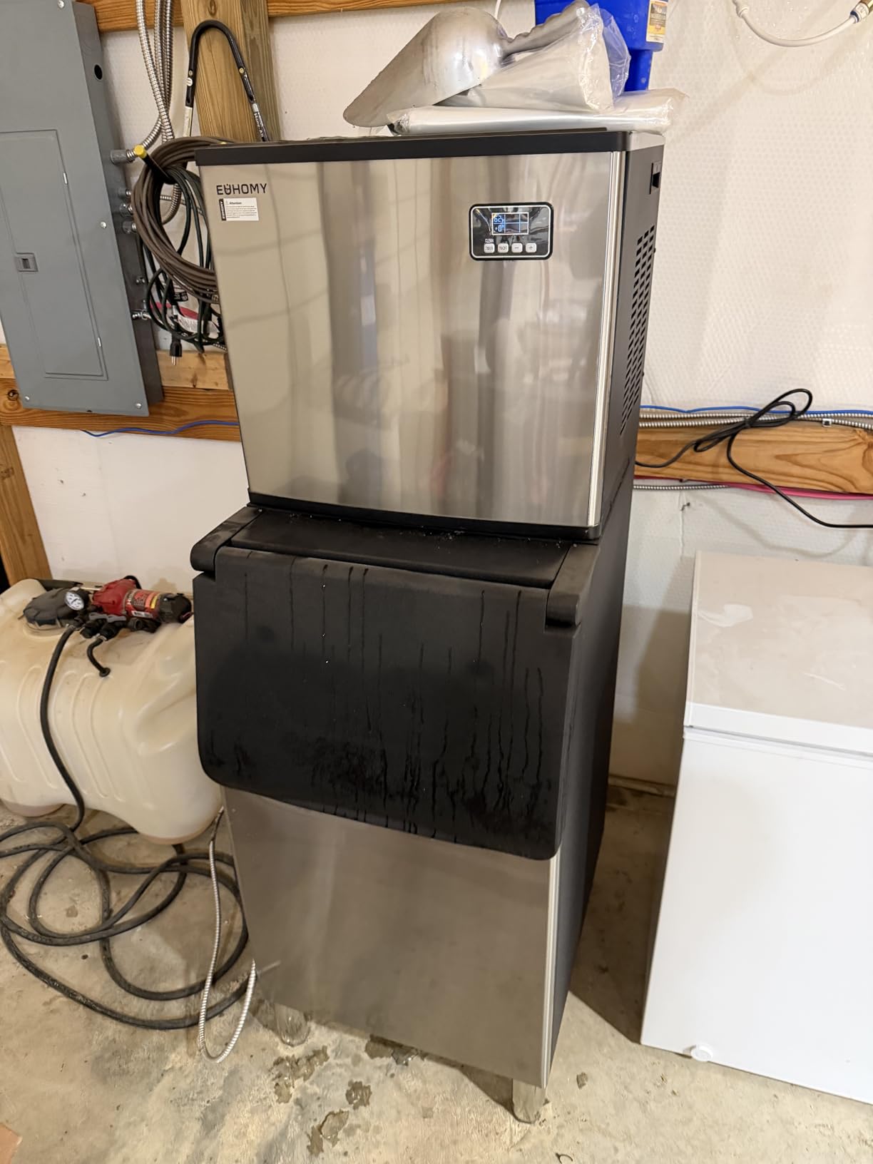 EUHOMY Commercial Ice Maker Machine 400Lbs/24H, ETL Approval, Industrial Ice Machine, 250Lbs Storage, Ice Ready in 11-20min, Stainless Steel Ice Maker for Bar/Cafe/Restaurant/Business customer photo 2
