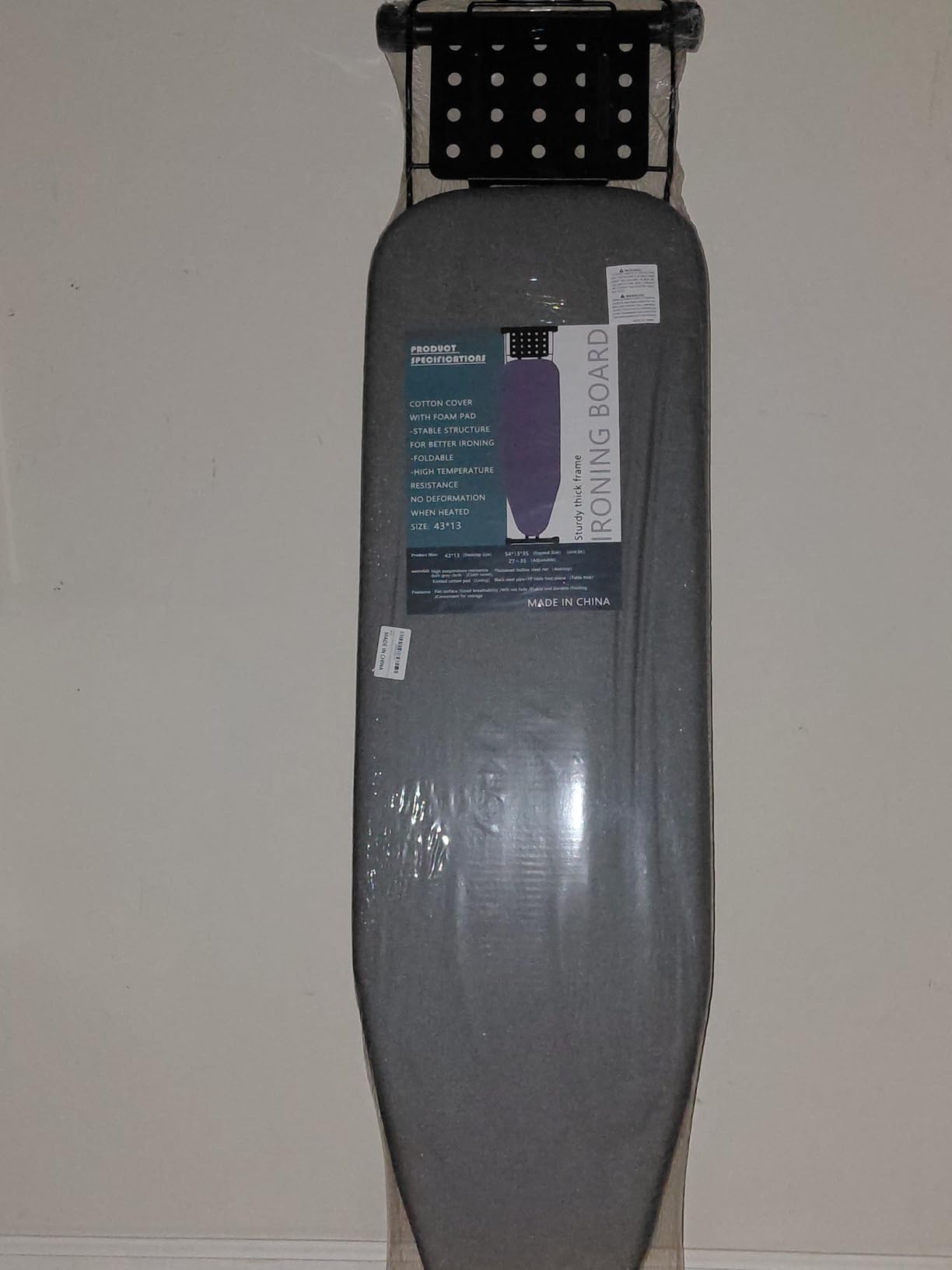 Deluxe Ironing Board with Heat Resistant Cover and Thicken Felt Pad, Heavy Sturdy Legs,Full Size Hanger Iron Board,Foldable (L-Grey) customer photo 1