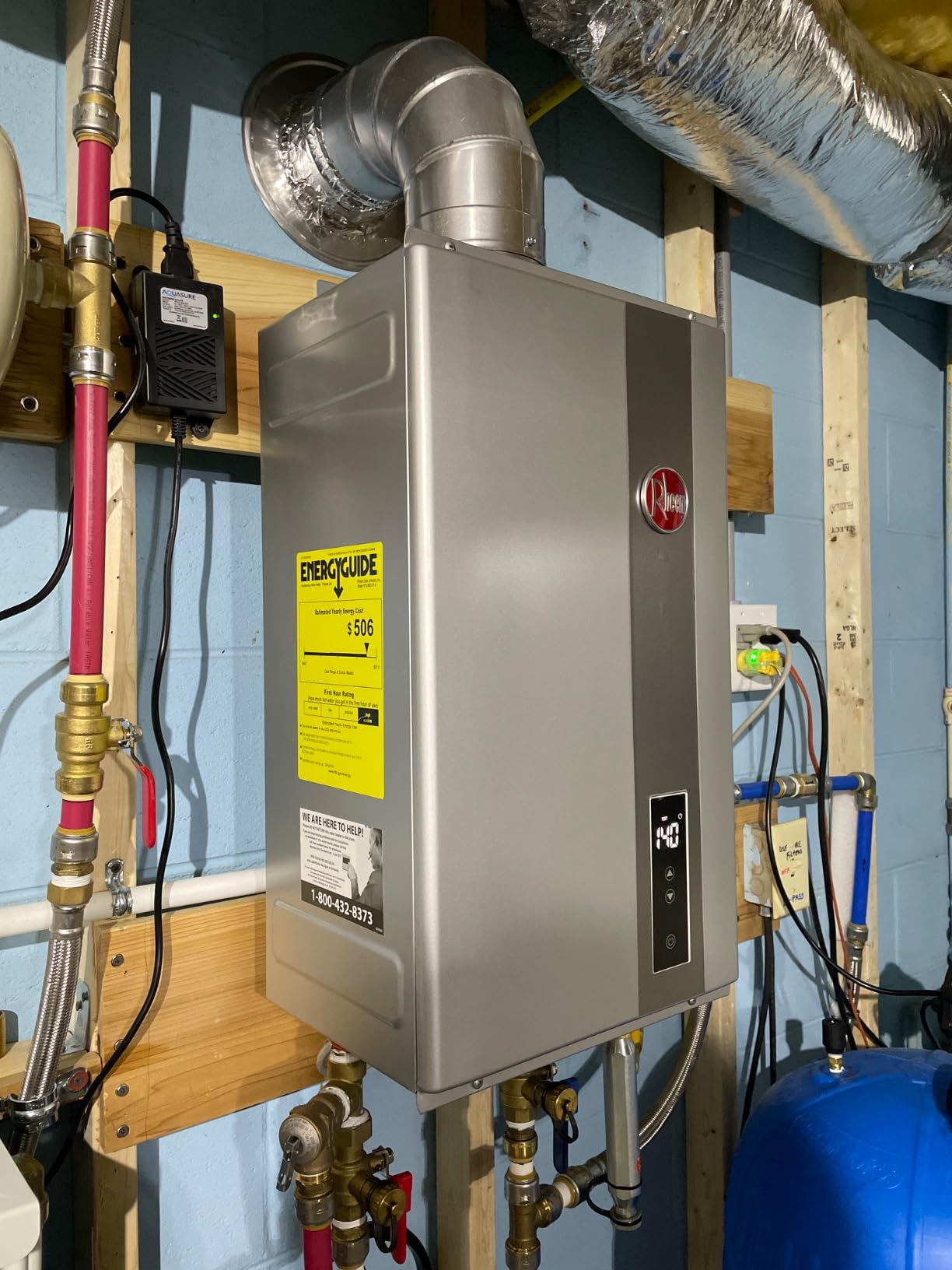 Rheem RTG-70DVLP-3 High Efficiency Non-Condensing Indoor Tankless Liquid Propane Water Heater 7.0 GPM, 160,000 BTUs customer photo 2