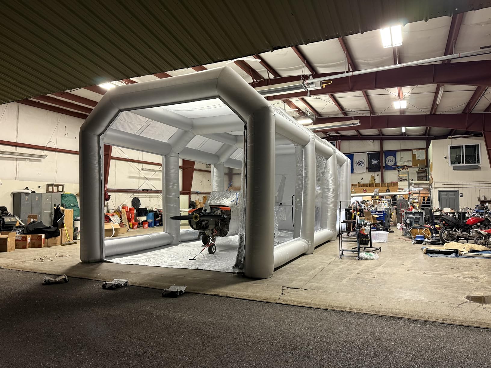 39X18X15FT Inflatable Paint Booth with Three Blowers for Trucks Portable Spray Booth for Professional Car Painting and Polishing Workstation with Oversized Air Exchange System customer photo 2