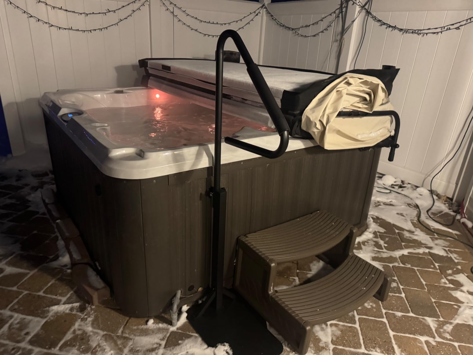 VIVOHOME 360 Rotatable Hot Tub Safety Handrail, Height Adjustable 31'' to 56'', Slide-Under Base Spa Step Handle 600 LBS Load/Rubber Sponge for Indoor Outdoor customer photo 1