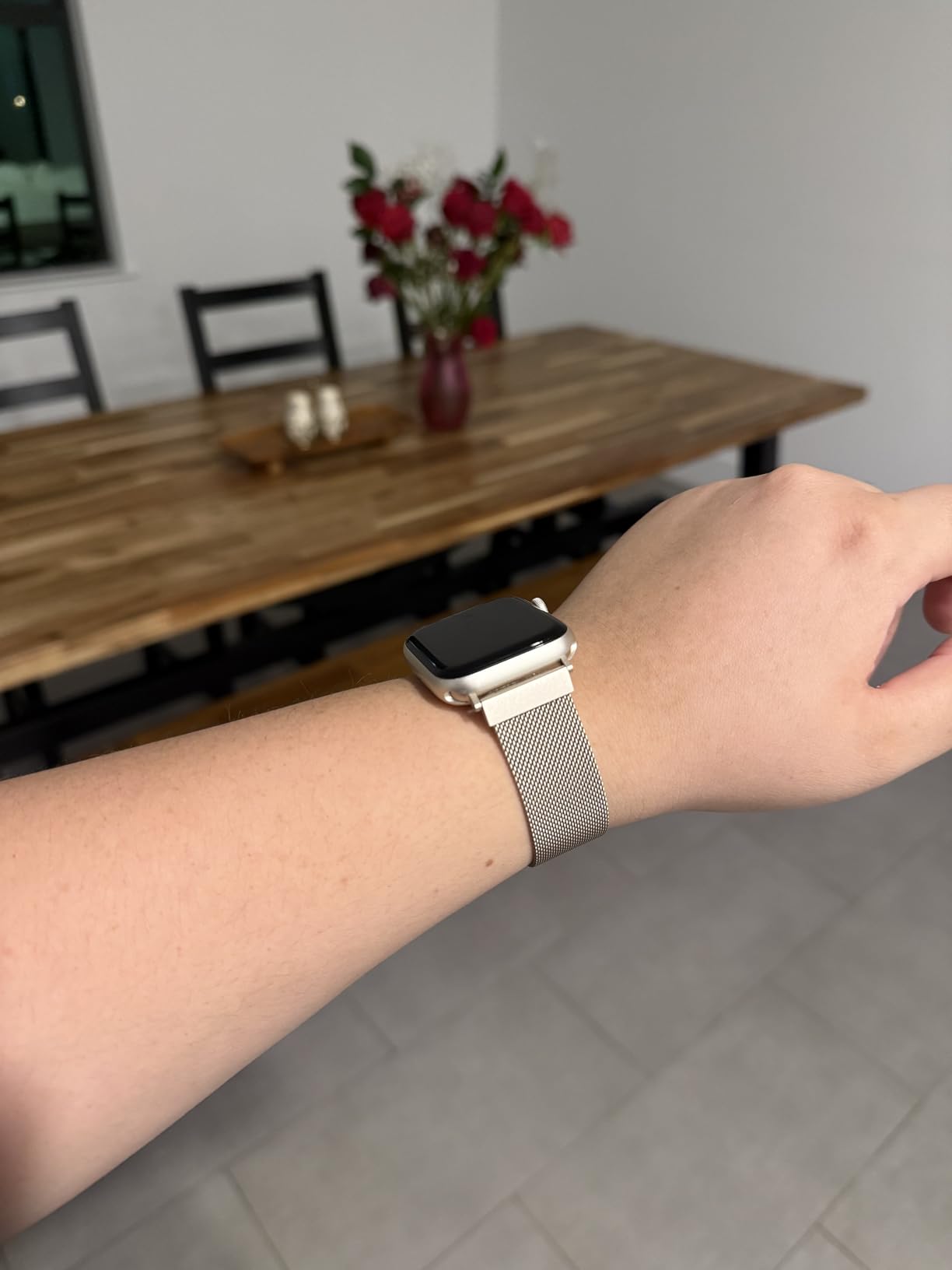 Original Stainless Steel Milanese Loop Compatible with Apple Watch Band 38mm 40mm 41mm 42mm 44mm 45mm 49mm, Magnetic Clasp Replacement Band for iwatch Series 9, Ultra 2/Ultra, SE/SE 2nd Generation, 8 7 6 5 4 3 2 1, Women & Men Watch Bands for iWatch customer photo 2