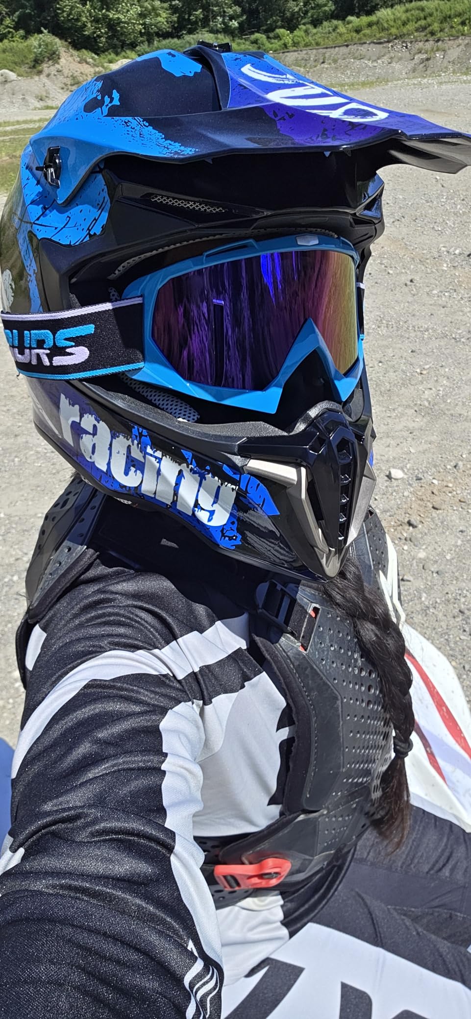 Adult ATV Dirt Bike Helmet with Goggles Gloves & Mask Quick Release Buckle Adjustable Sun Visor customer photo 1