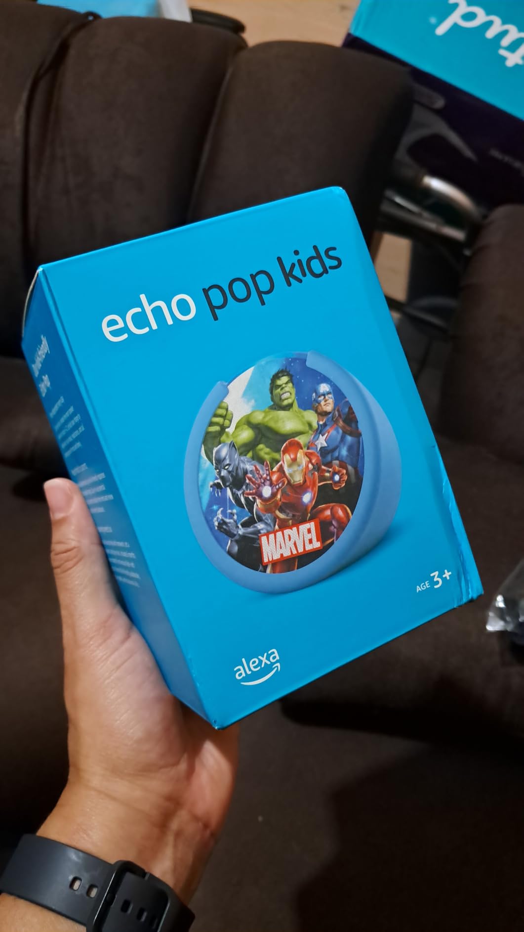 Amazon Echo Pop Kids (newest model), Designed for kids, Designed for Alexa+, parental controls, Includes 6 months of Amazon Kids+, Marvel's Avengers customer photo 2