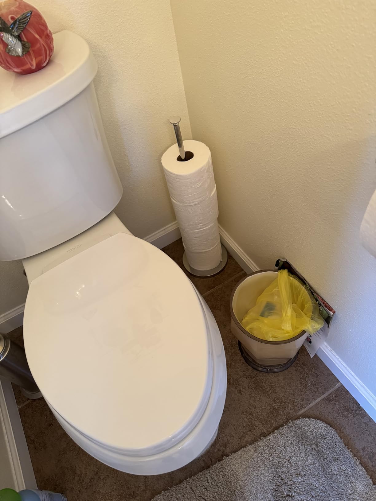 Toilet Paper Holder Stand(with Reserve Function), Free-Standing Spare Rolls Storage Holder, Stainless Steel, Modern Design customer photo 1
