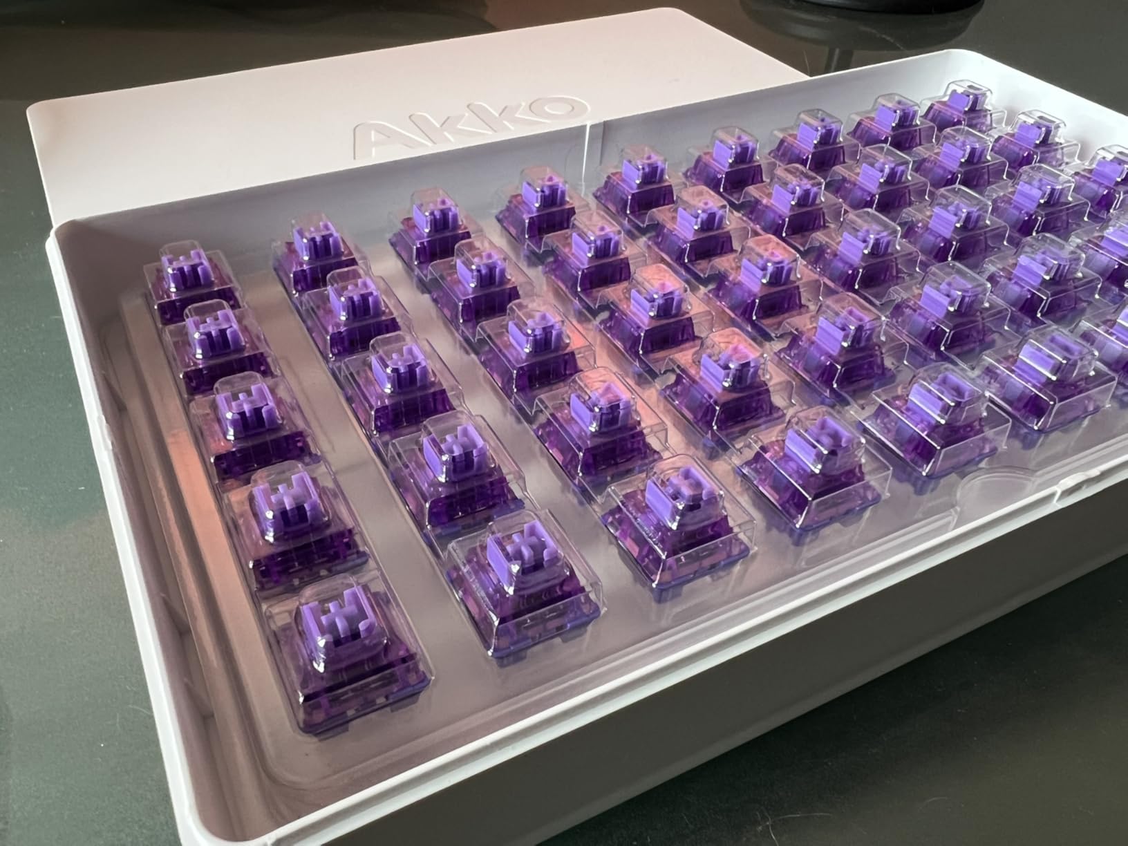 Akko V3 Lavender Purple Pro Keyboard Switch with Dustproof Stem for Mechanical Gaming Keyboard, 5-Pin Tactile Switches Pre-Lubed Switch (45pcs) customer photo 2