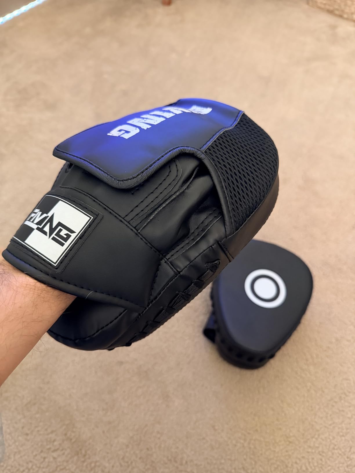 Boxing Pads for Men, Women, & Kids, Leather Focus Mitts for Martial Arts, Boxing Training, Curved Punch Mitts for Karate, Kickboxing, Muay Thai, Taekwondo customer photo 1